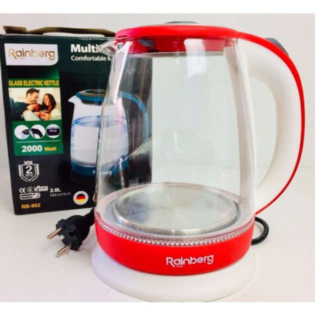 Електричний чайник скляний Rainberg RB-902