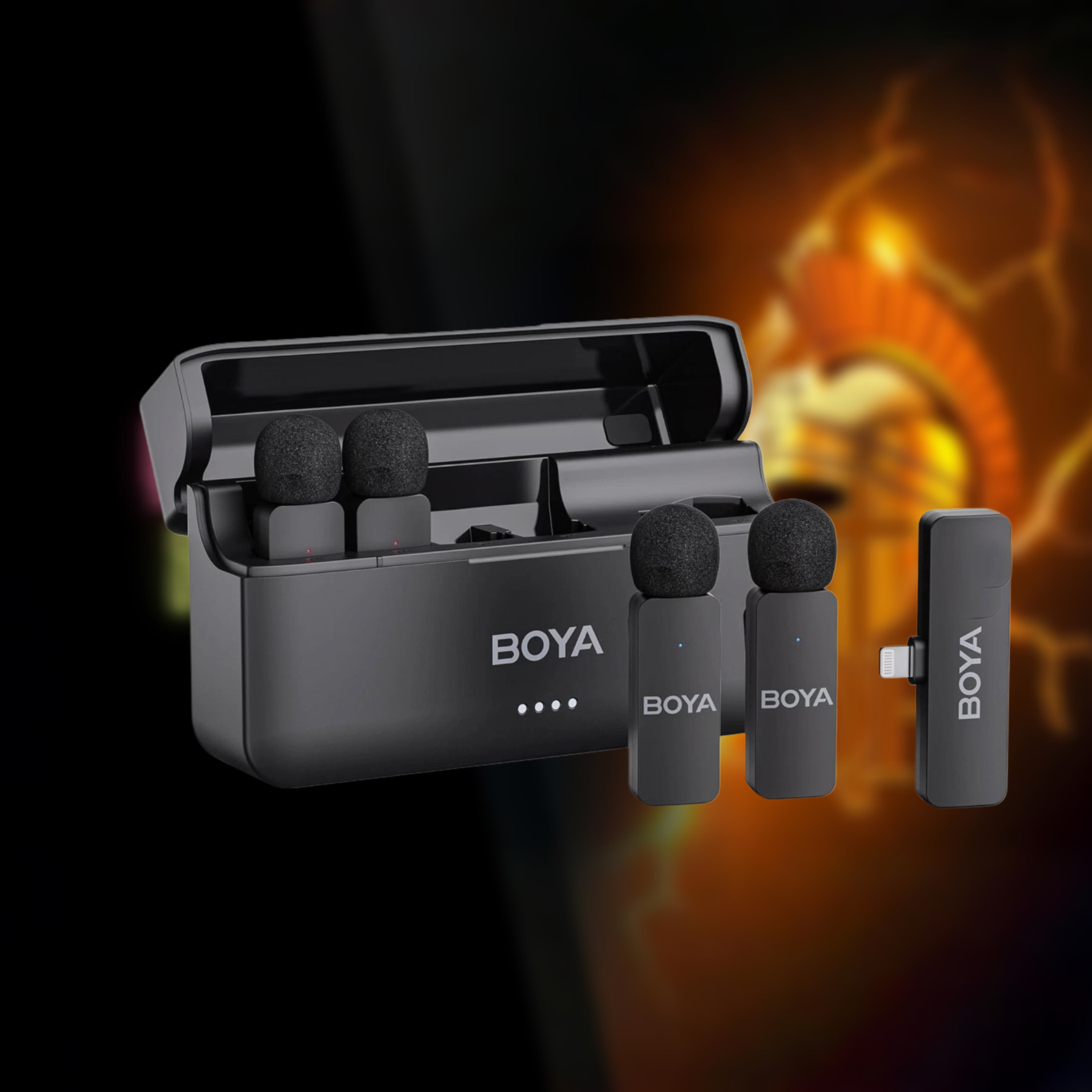 BOYA BY Wireless Lavalier Microphone for iPhone with Charging case