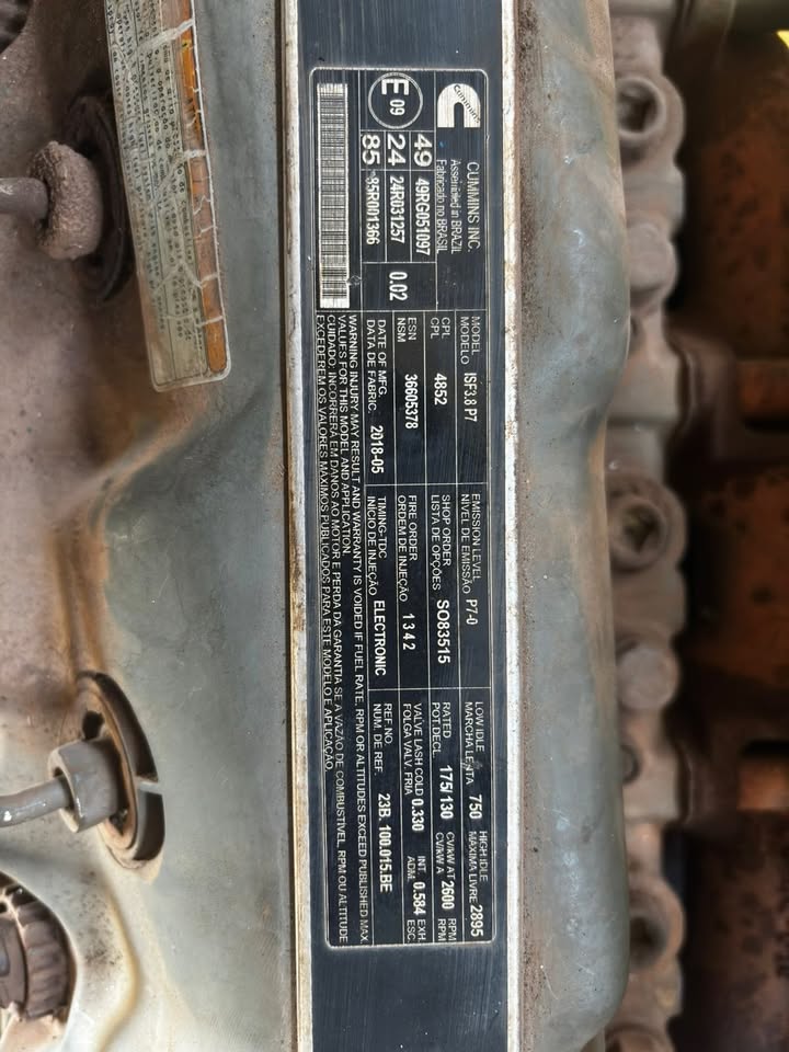 MOTOR CUMMINS ISF 3.8 - CAMINHÃO DELIVERY