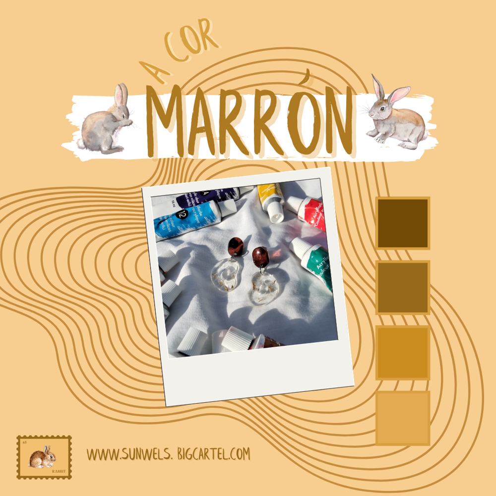Pendientes A cor marrón 🐇