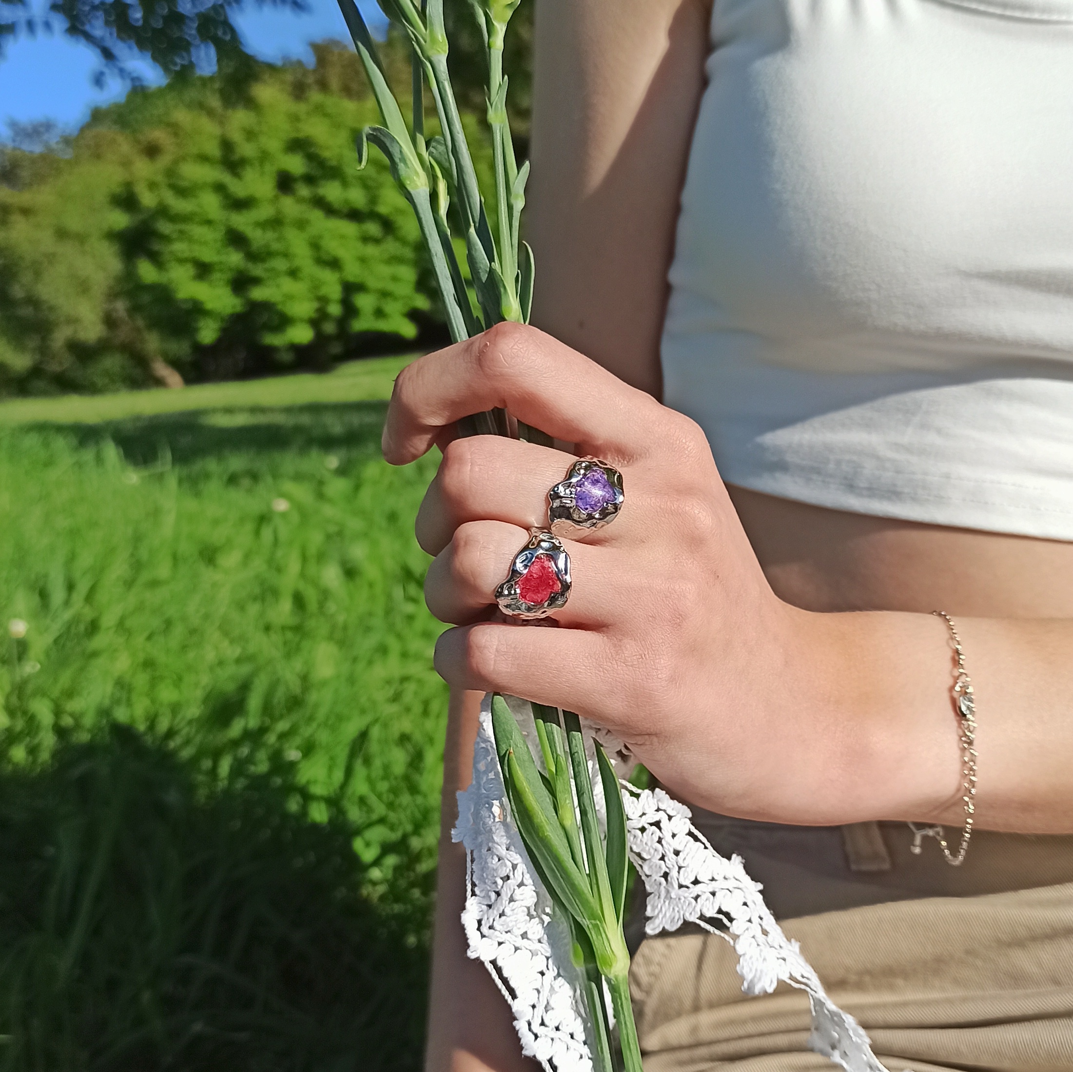Anillos Royalty plateados 👑