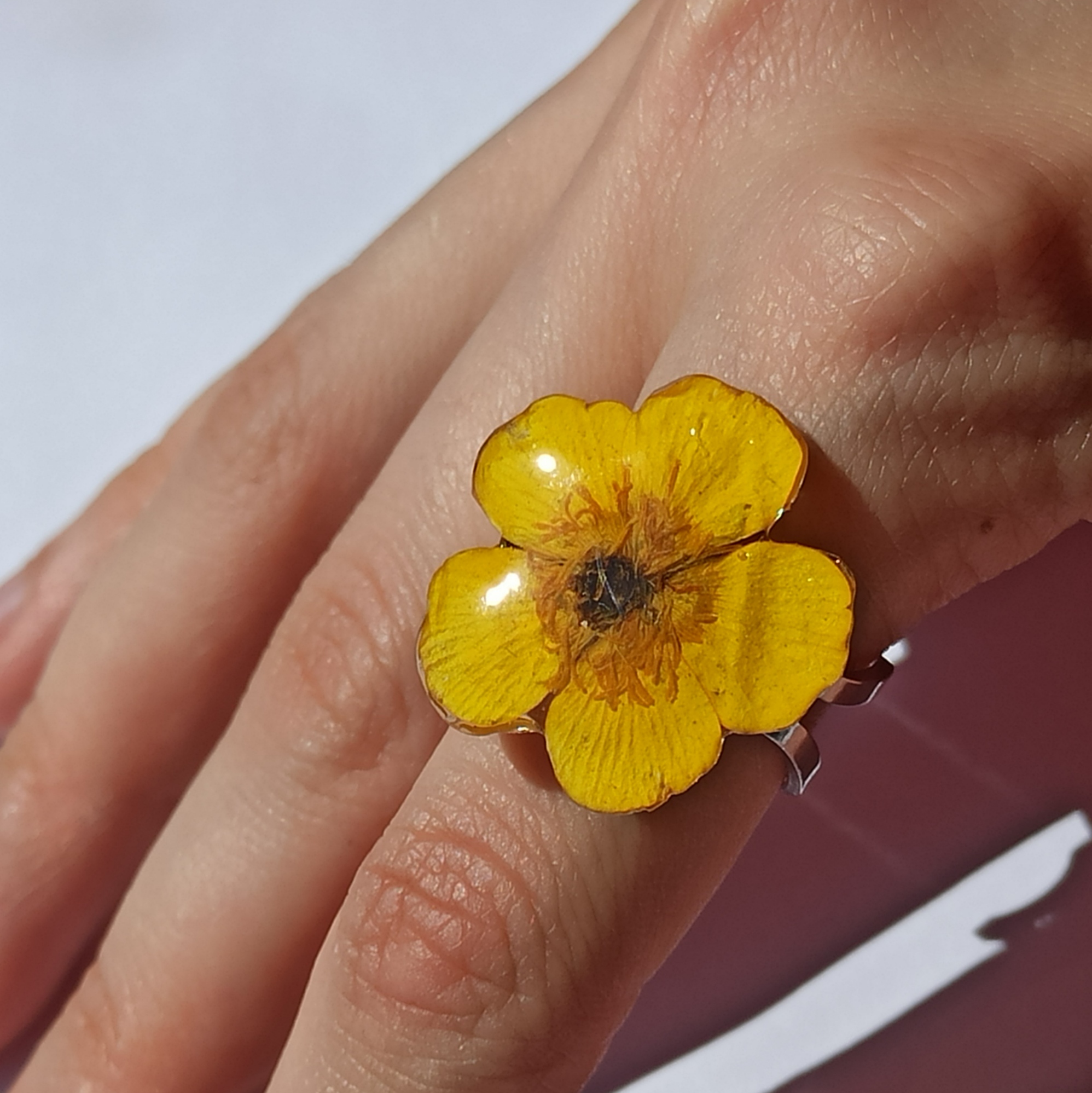 Anillo Botón de oro doble agarre ✨