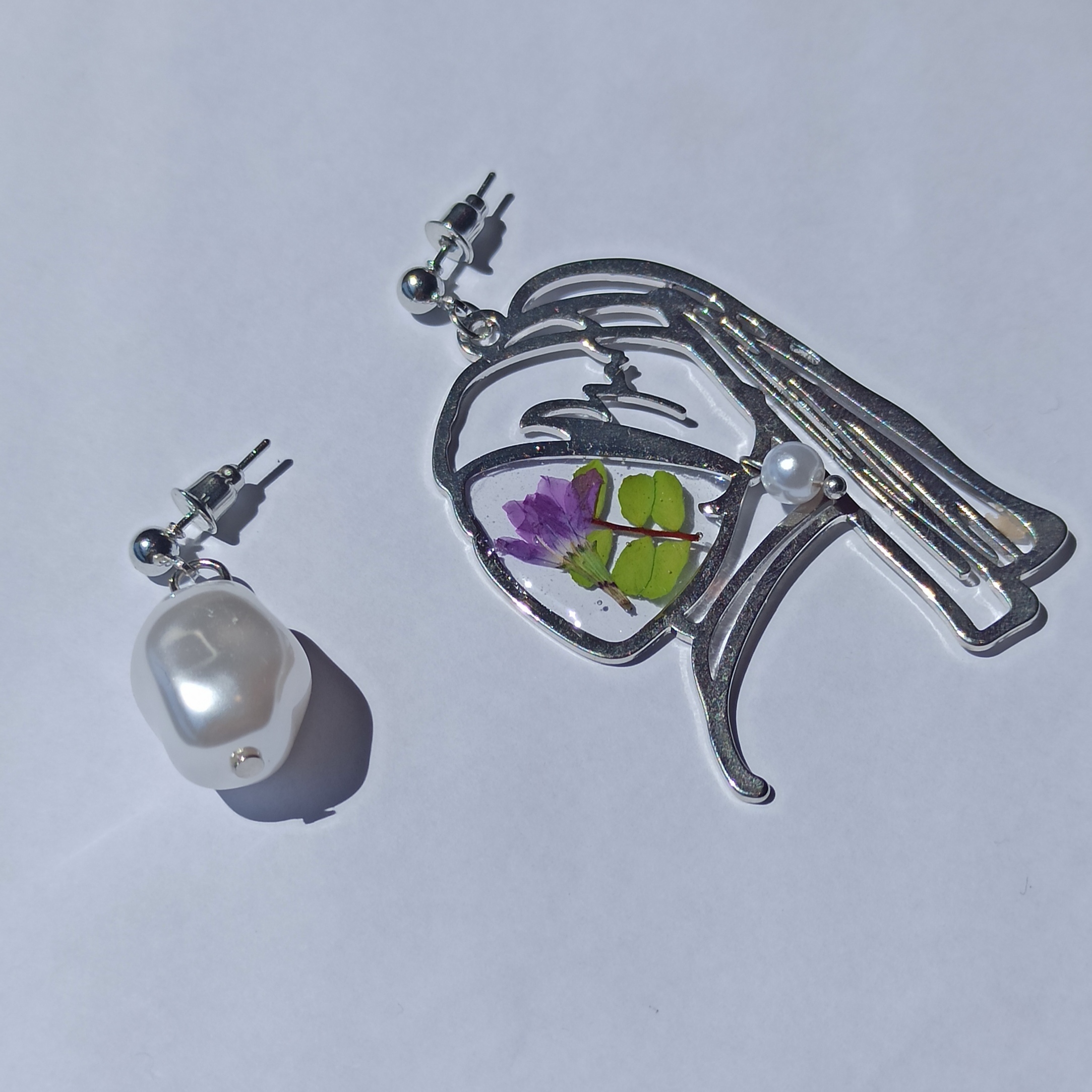 Pendientes "La chica de la perla" plateados 🦪