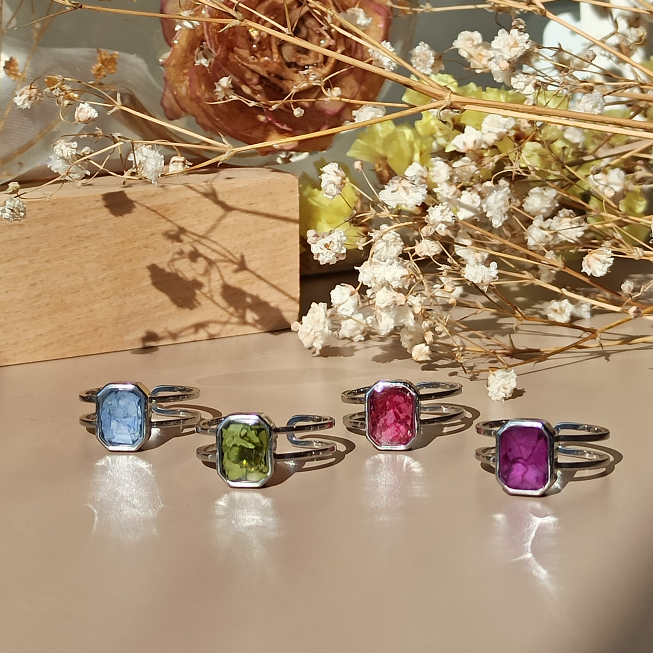 Anillos Gemas plateados 💎