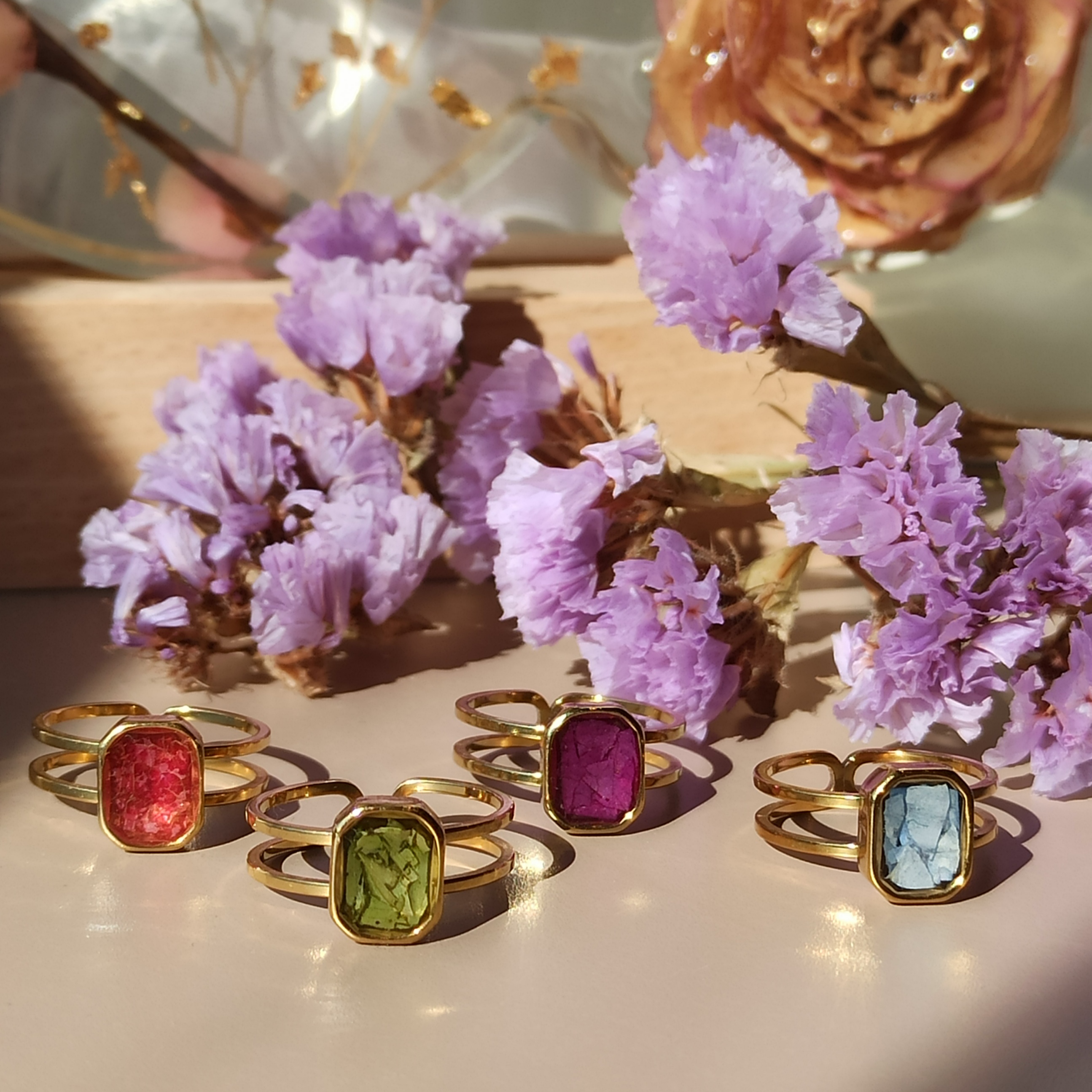 Anillos Gemas dorados💎