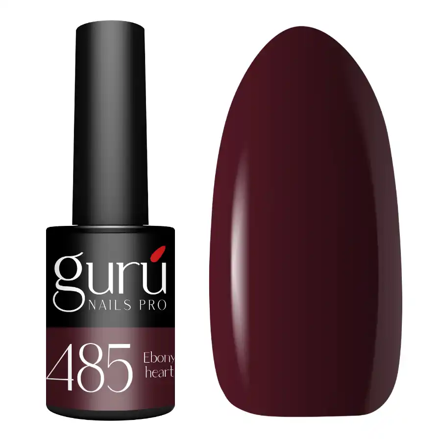 Esmalte semipermanente 485 Ebony Heart Gurú Nails 8 ml