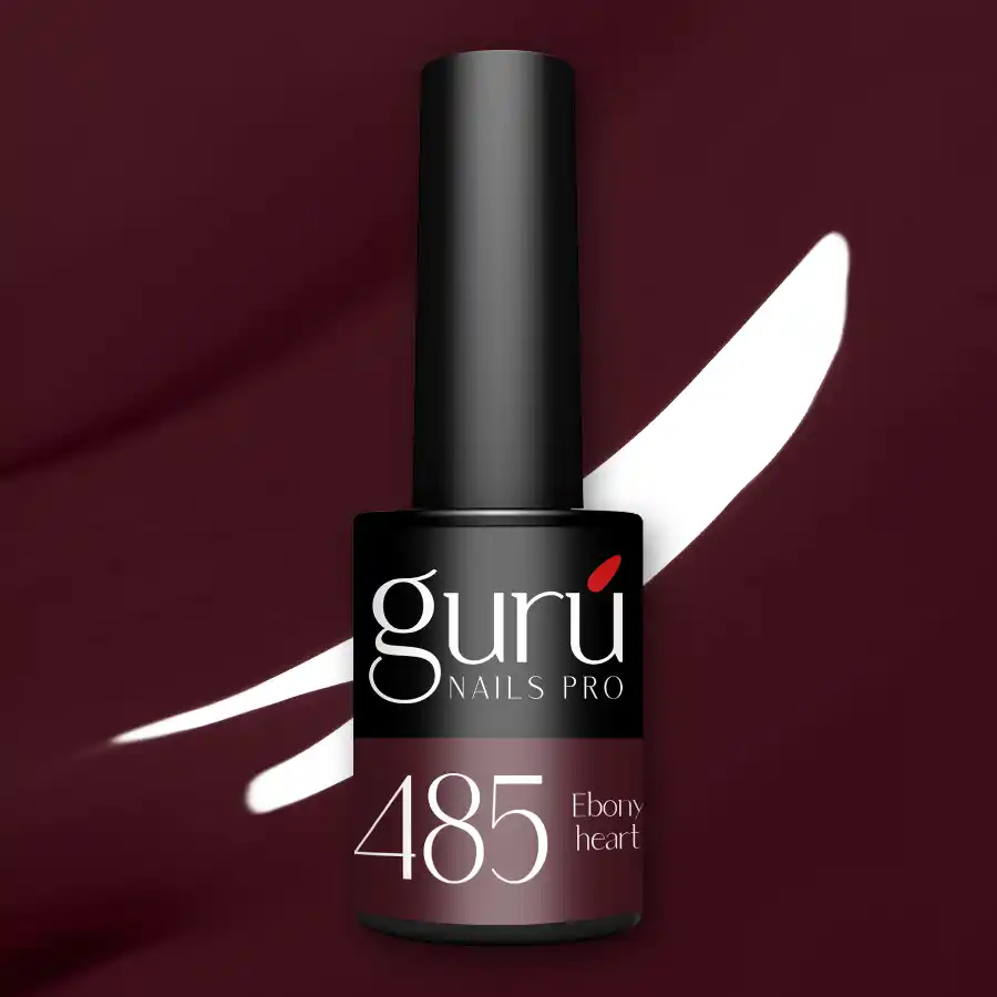 Esmalte semipermanente 485 Ebony Heart Gurú Nails 8 ml