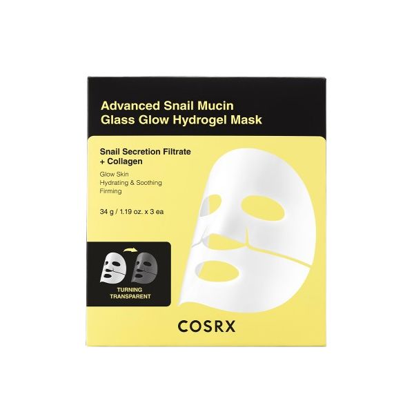 COSRX - Advanced Snail Mucin Glass Glow Hydrogel Mask, 3pcs per box