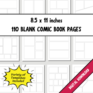 110 Blank Comic Book Pages. Printable Template | US Letter and A4 | Create Your Own Comic. PDF. Instant Download