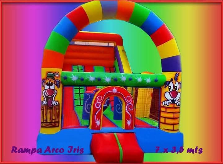 Castillo Inflable 7x3.5 mts. Rampa arco iris