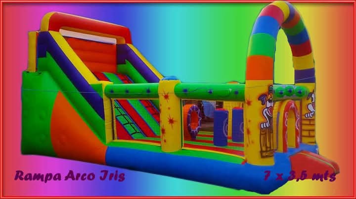 Castillo Inflable 7x3.5 mts. Rampa arco iris