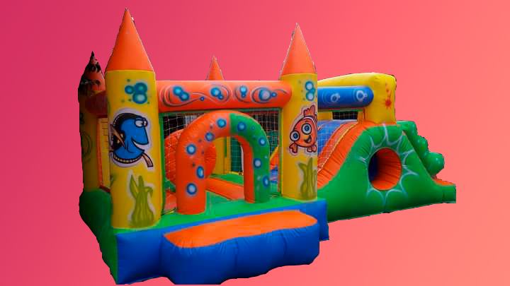 Castillo Inflable 6x3 mts. Rampa túnel punta lápiz