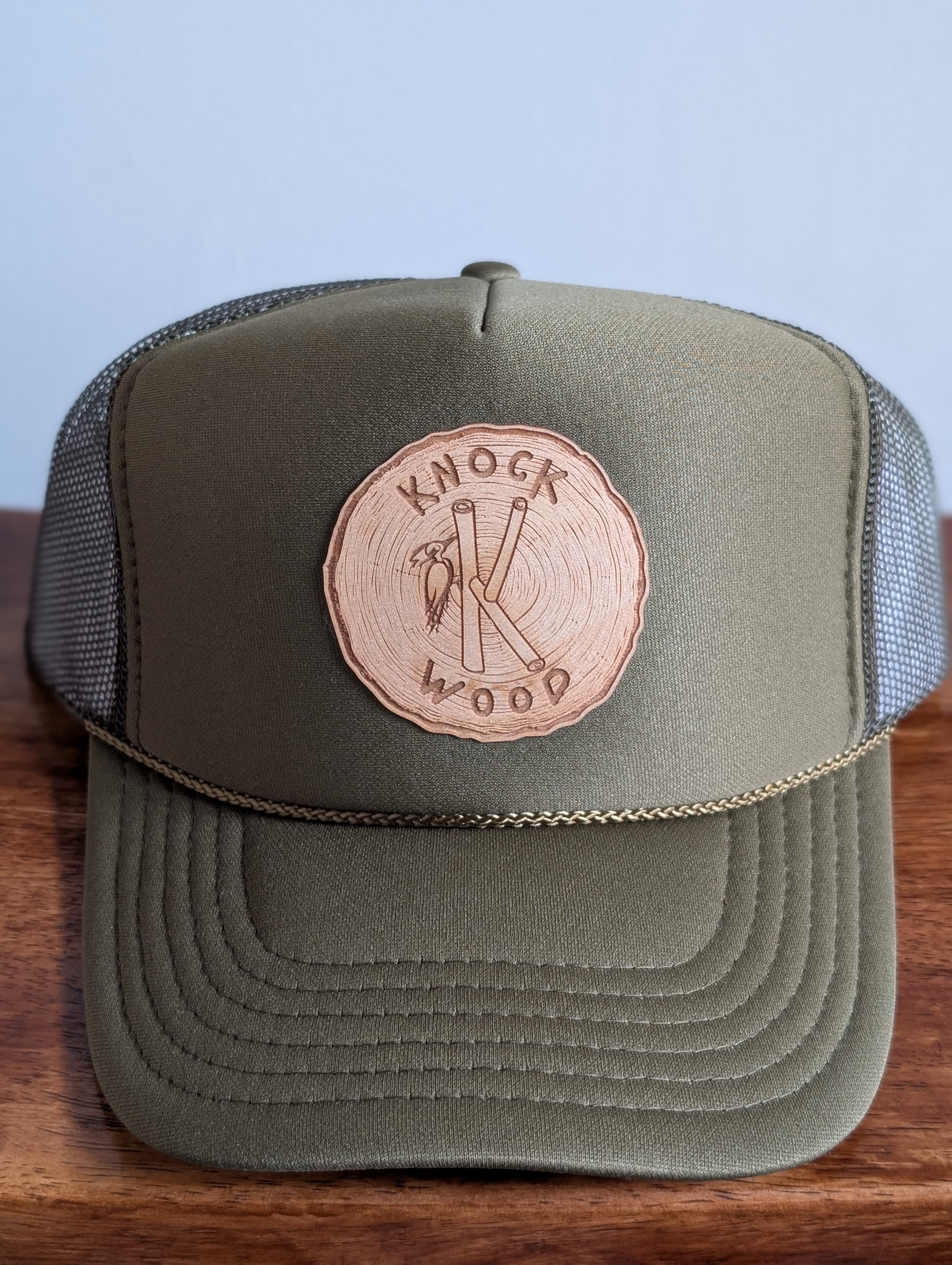 Olive Green Trucker Cap - Grained Logo
