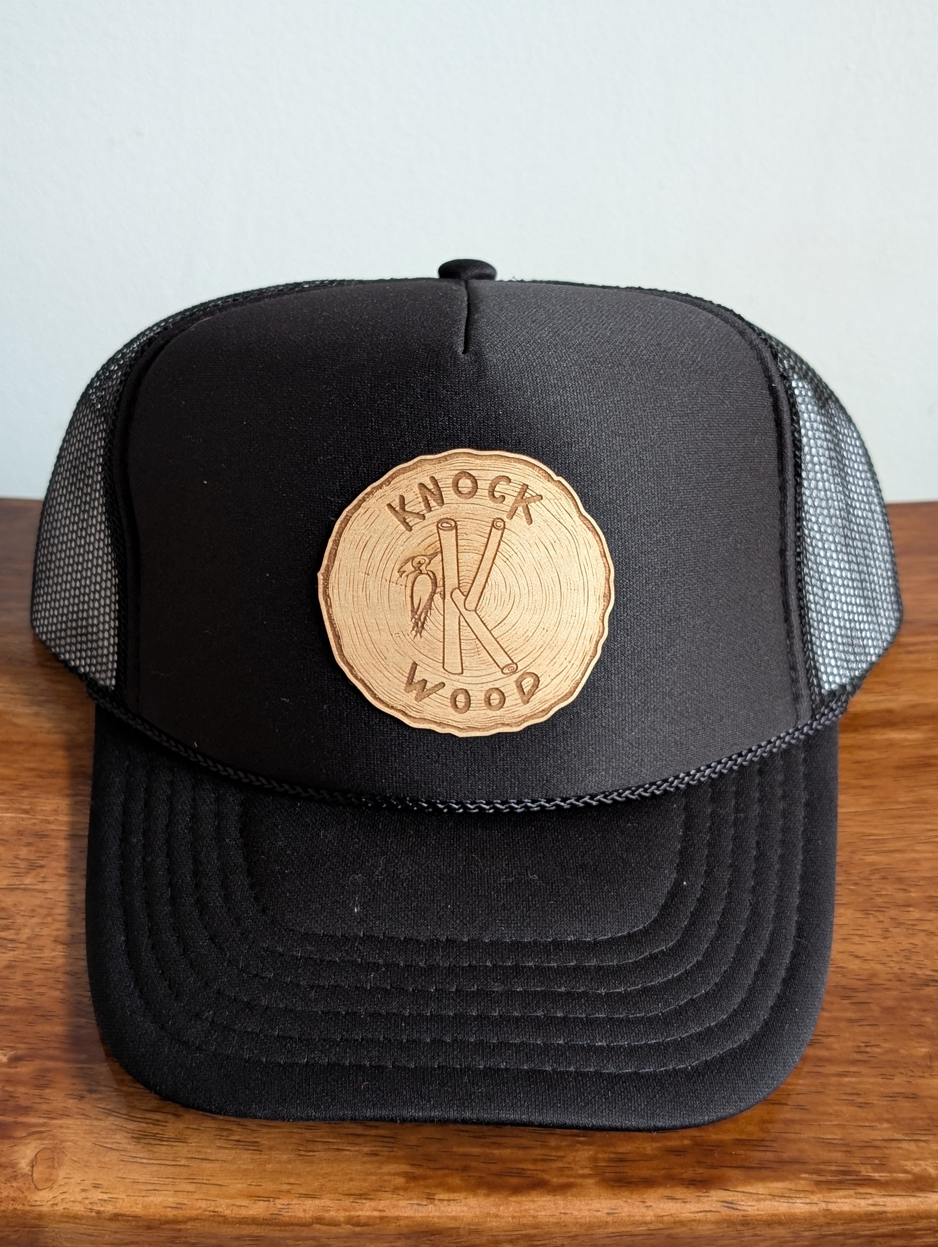 Black Trucker Cap - Grained Logo