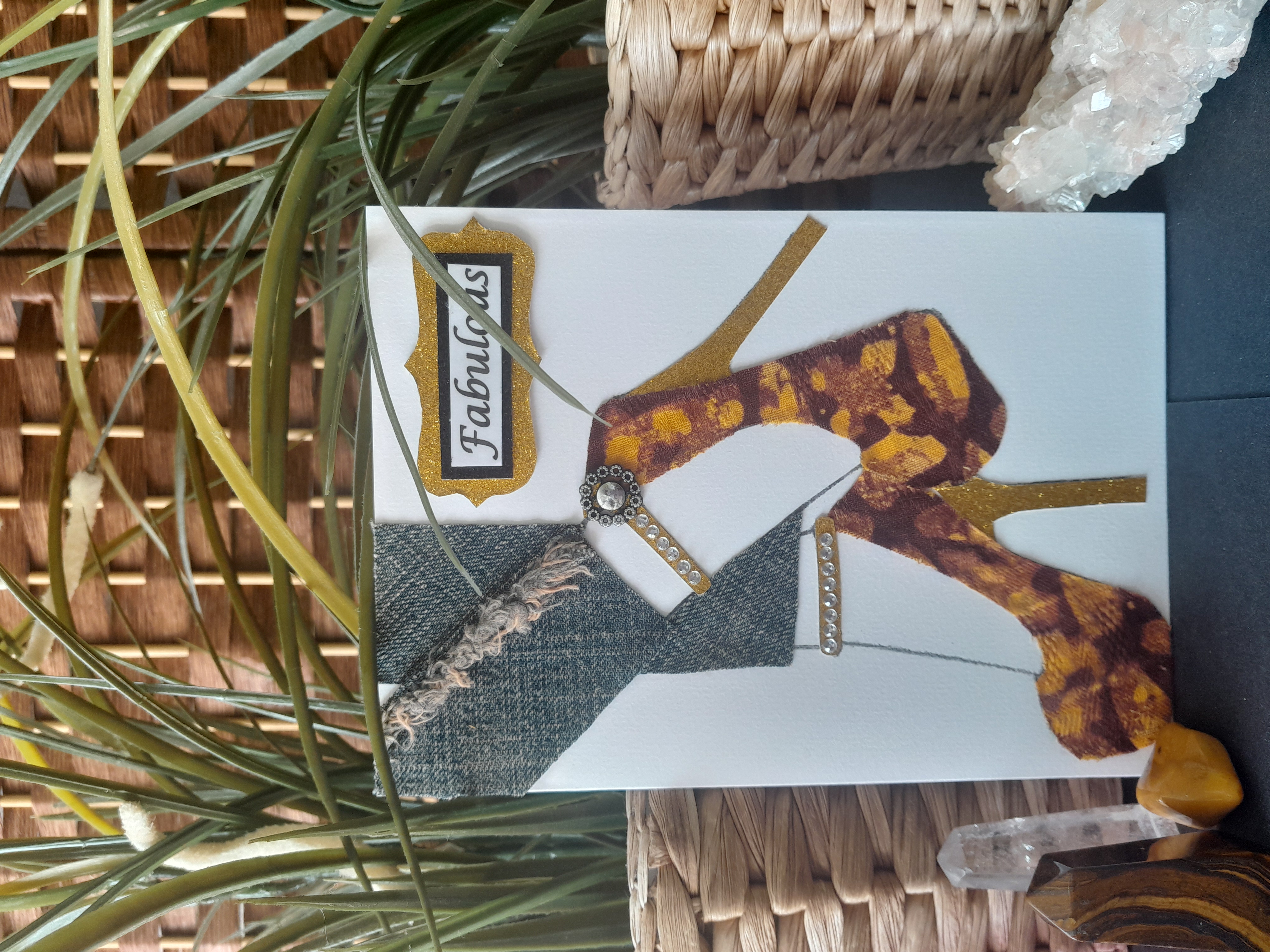 DAAKSTAS Heritage Birthday Card: 'Wisdom Aligned - Handcrafted Denim & Kente 