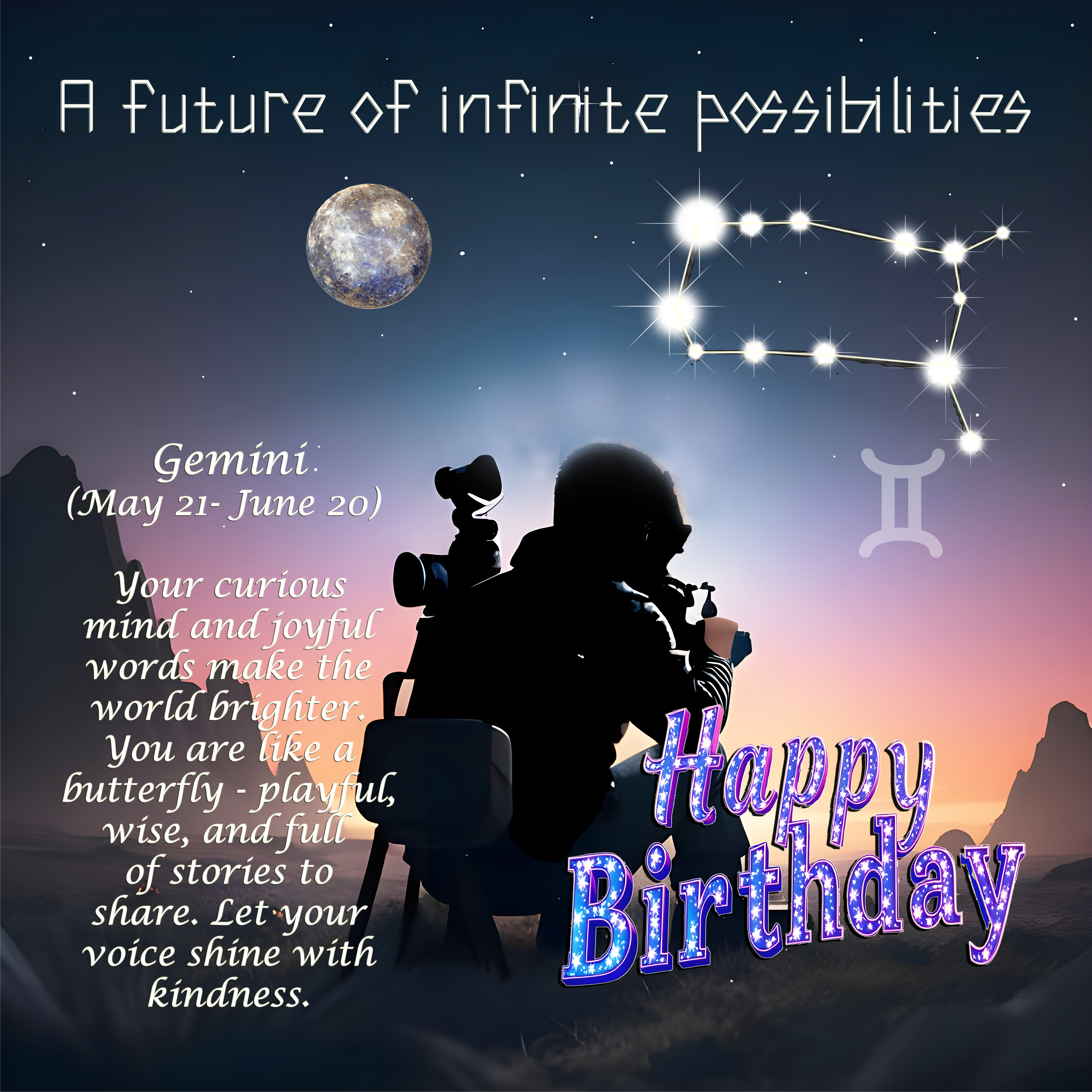 Gemini Birthday Poster