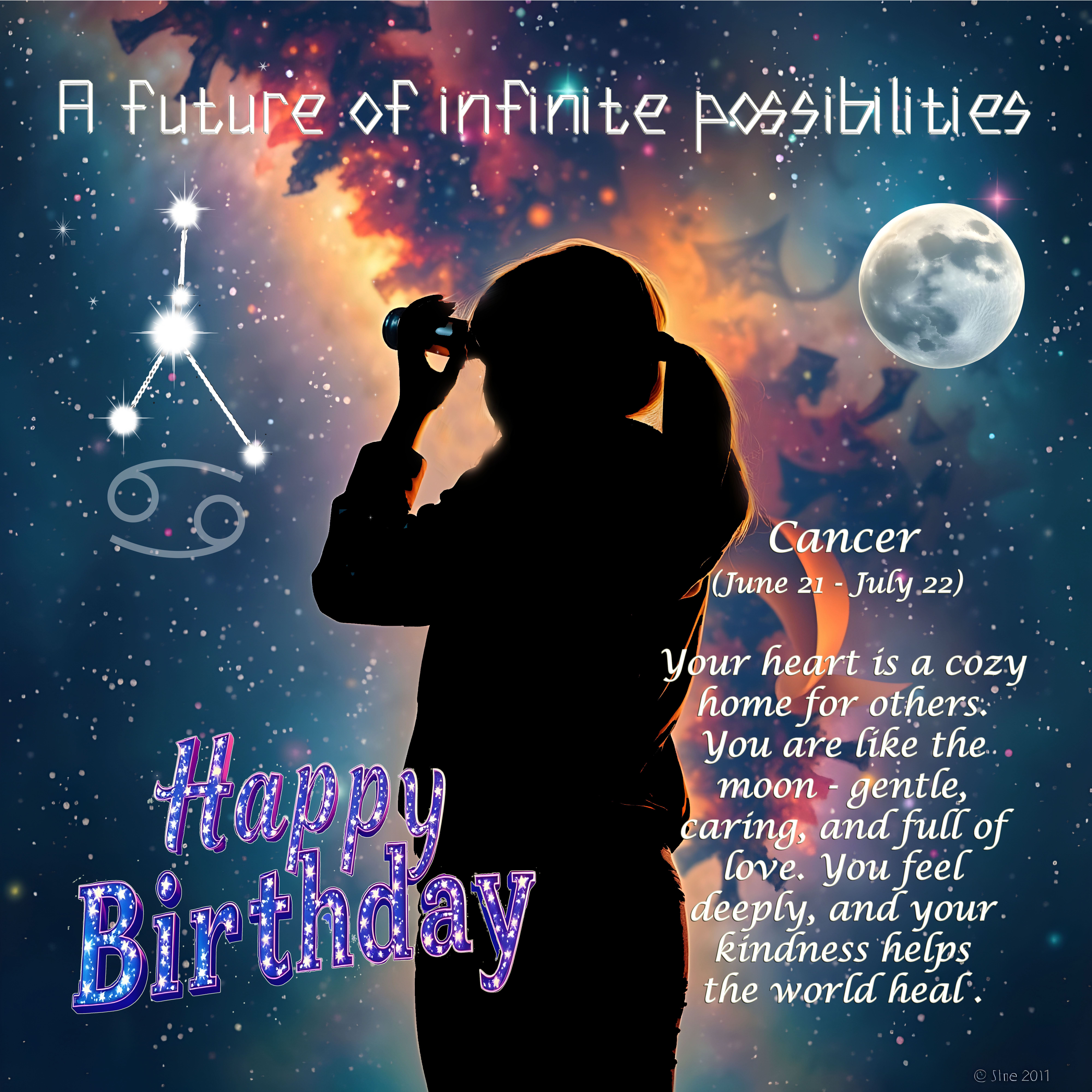 Cancer Zodiac Birthday Card
