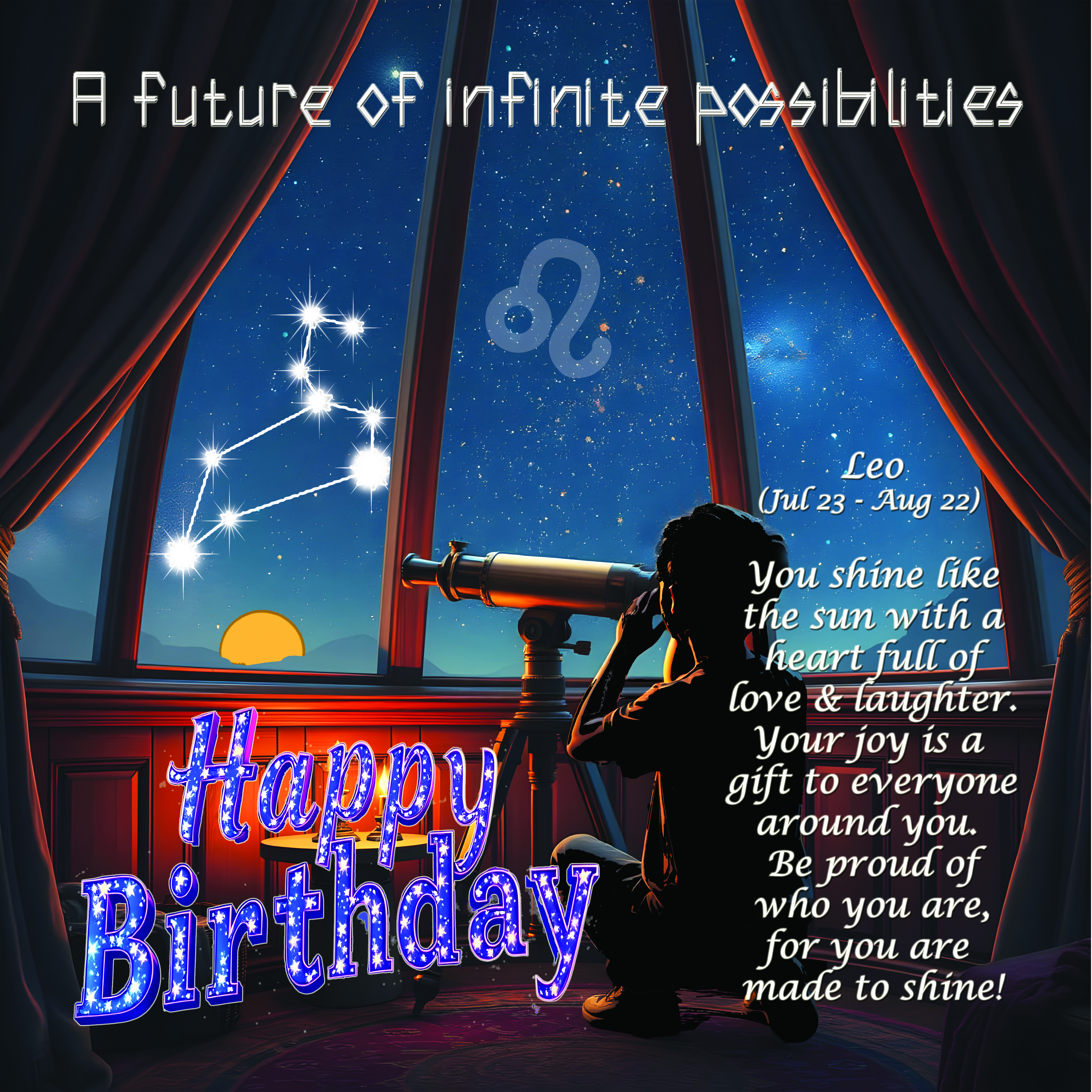 Leo Birthday Greeting Card (boy)