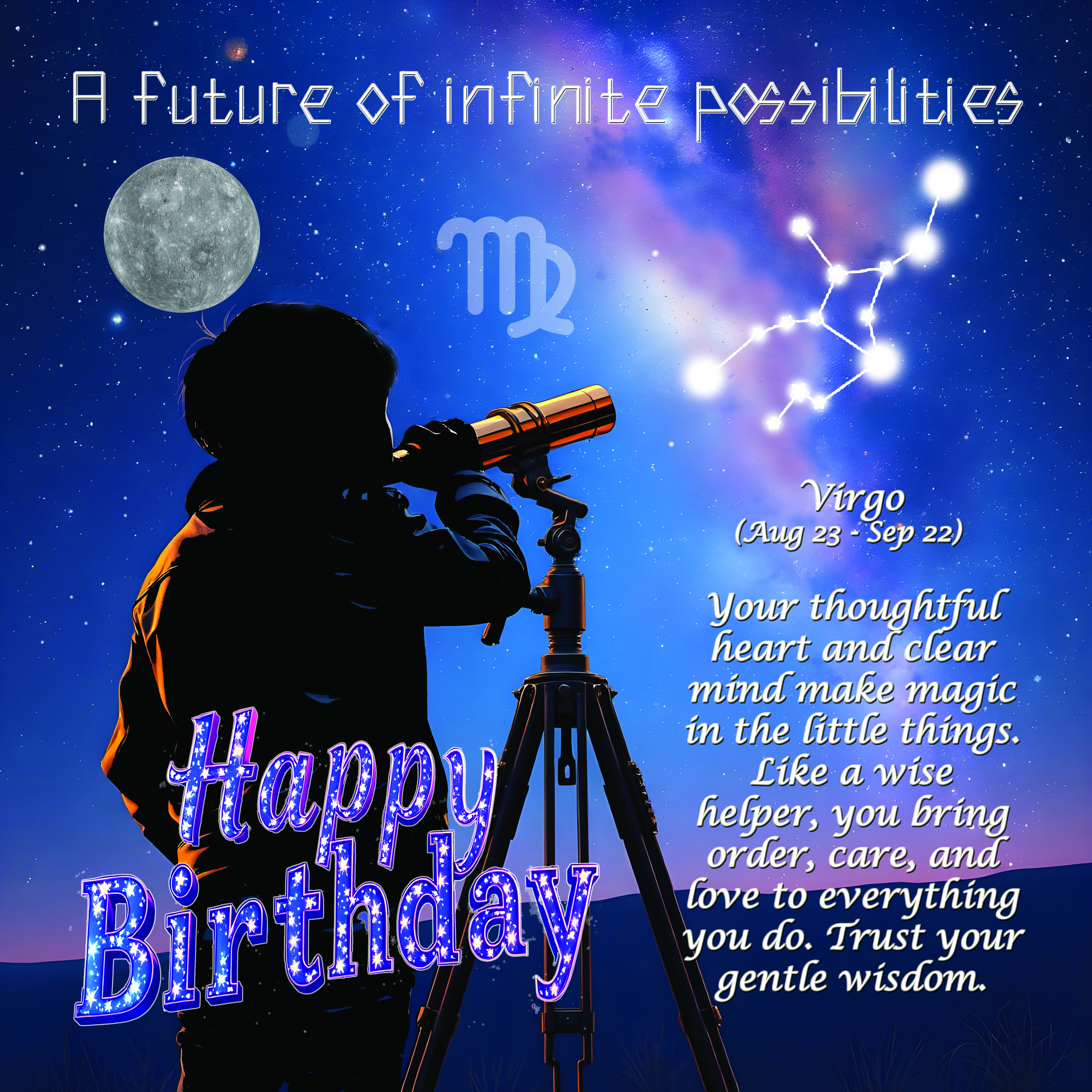 Virgo Birthday Card (boy)