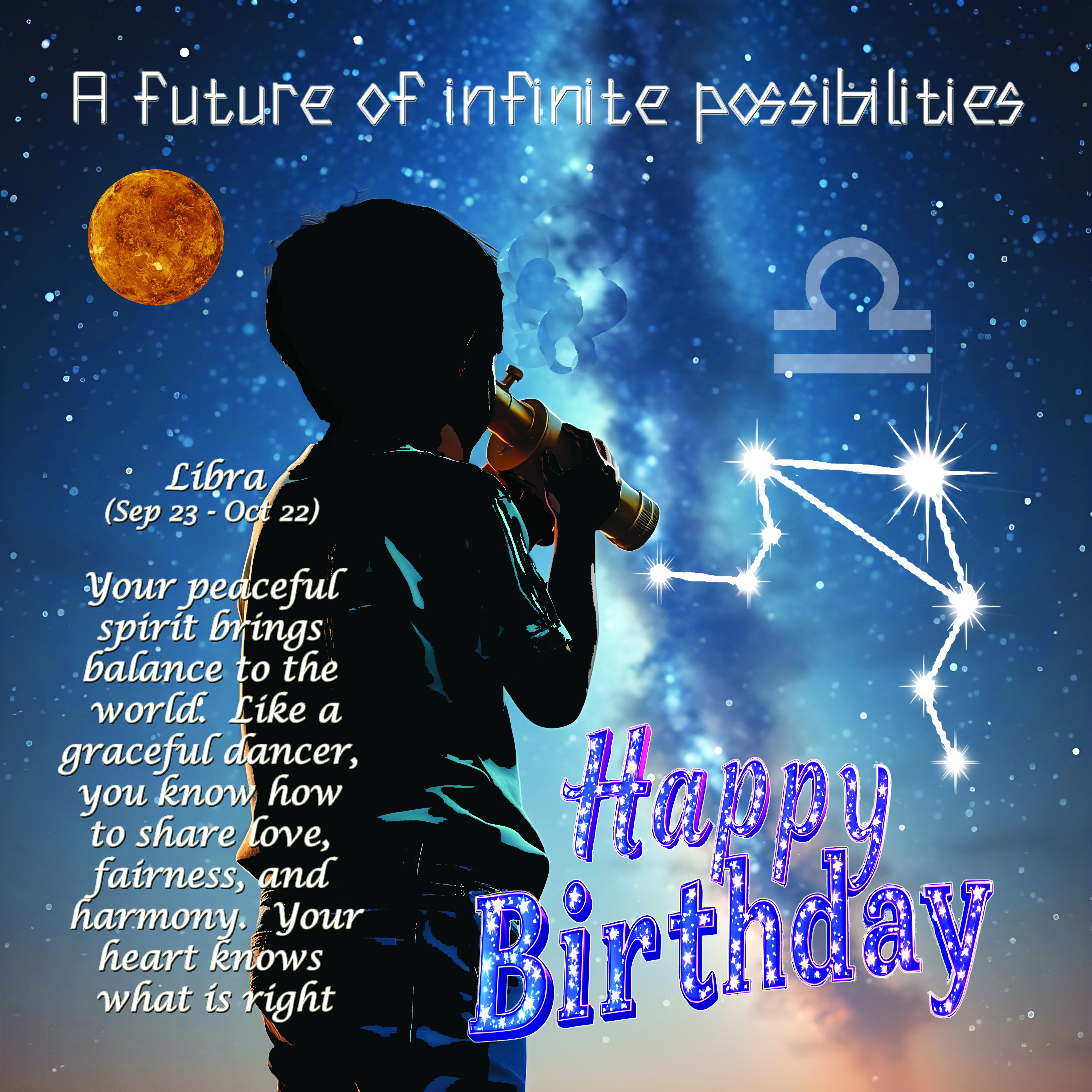 Libra Birthday Card (boy)