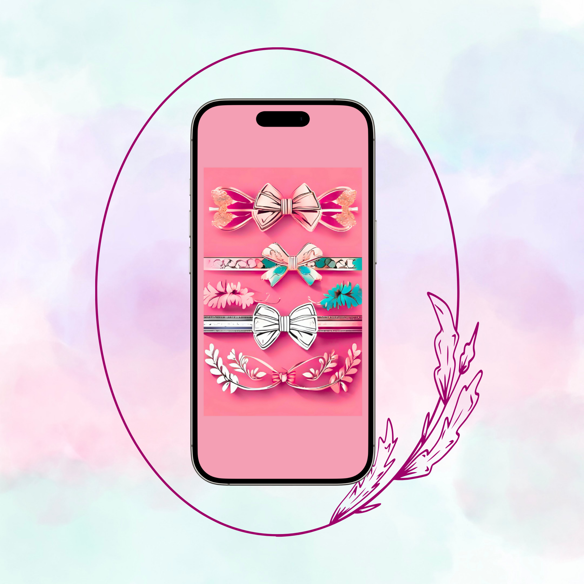 Pink Glam phone wallpapers