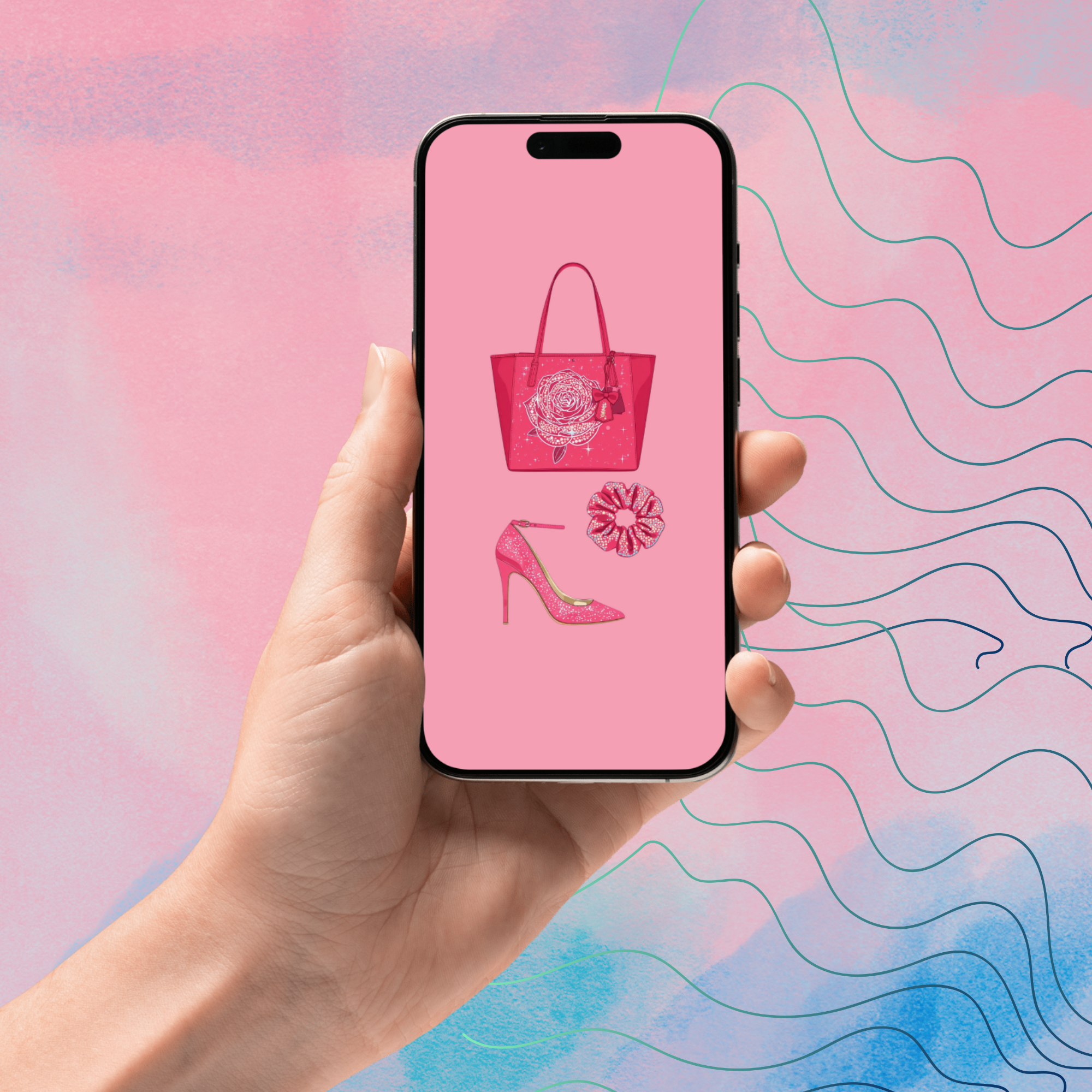 Pink Glam phone wallpapers