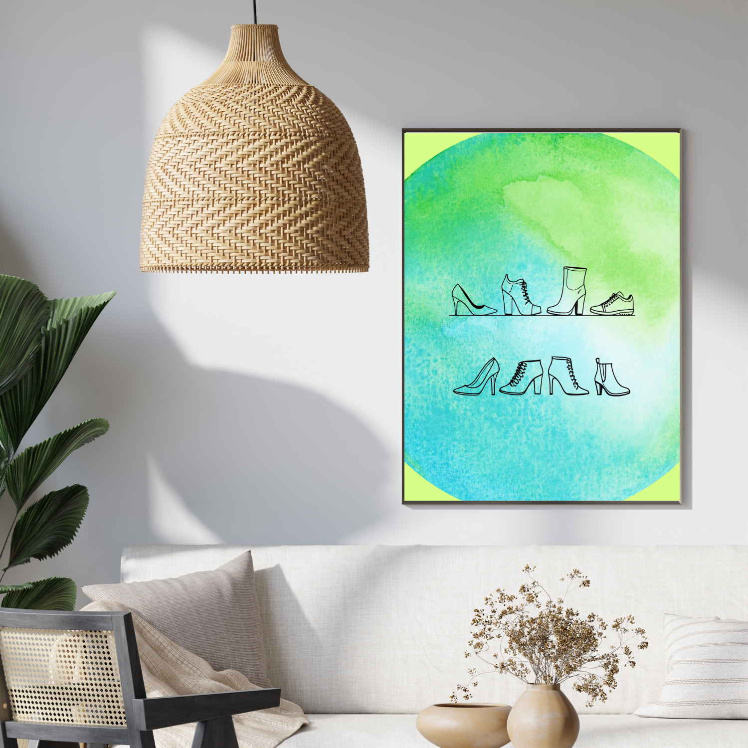 Minimalist Shoe Line Art Poster