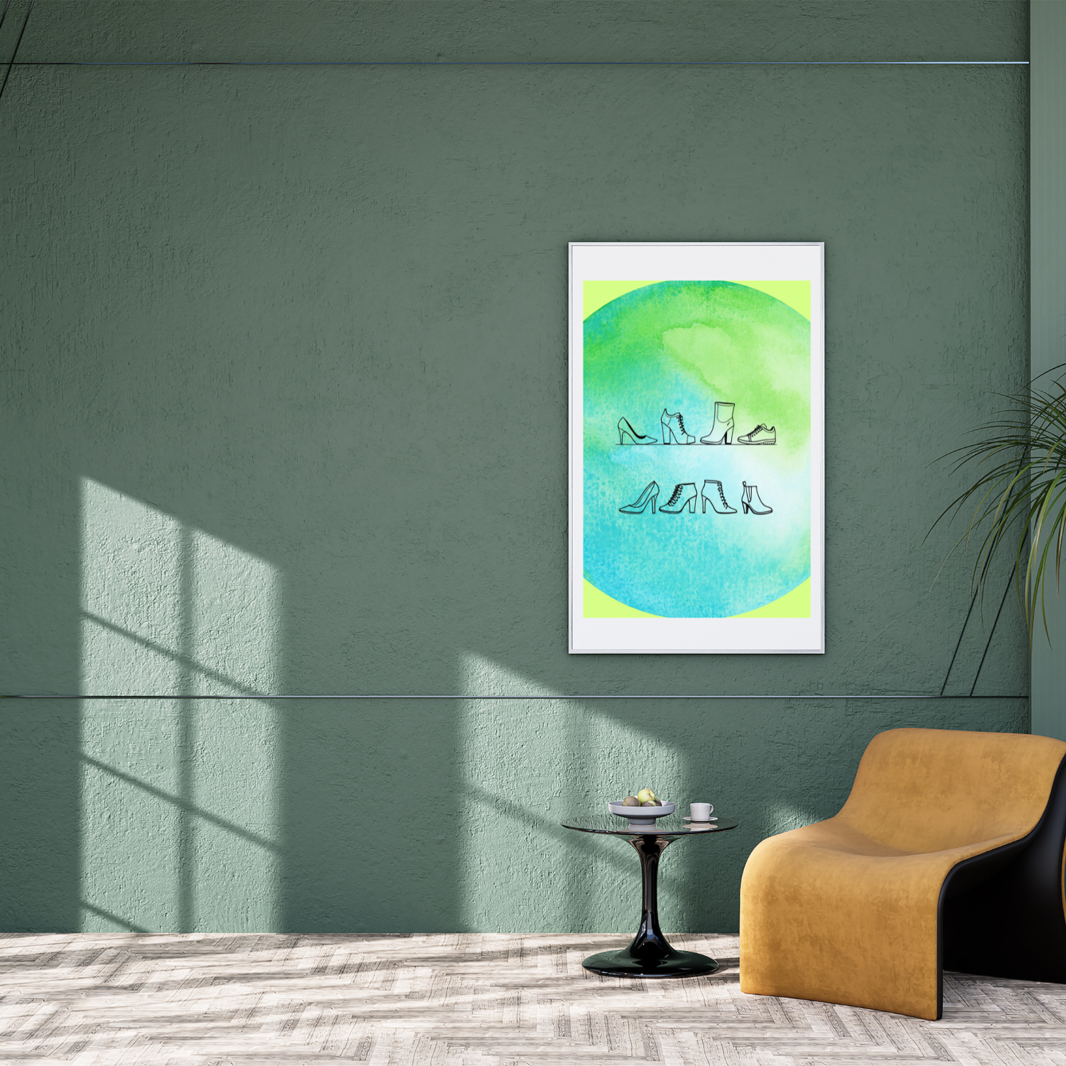Minimalist Shoe Line Art Poster