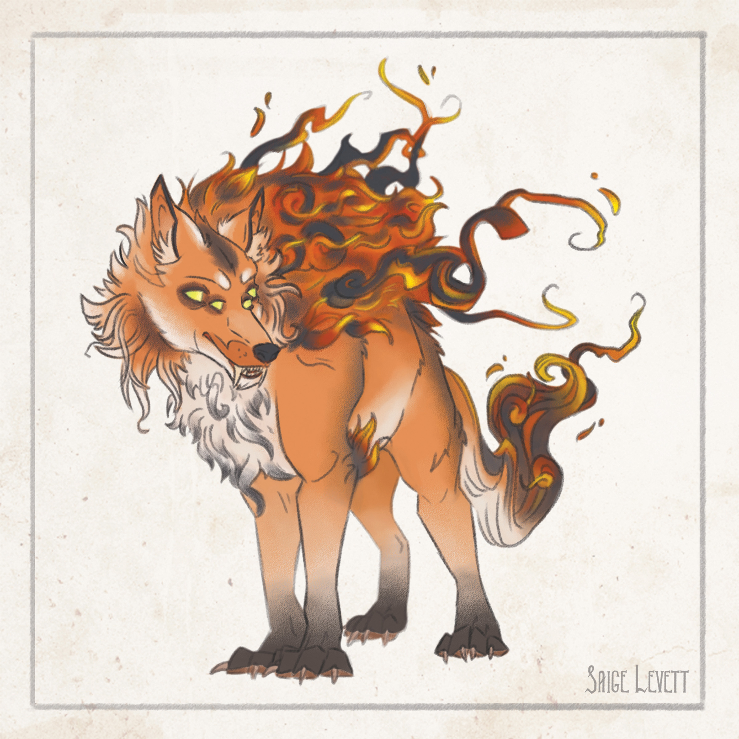 Fire Fenrir - Fine Art Print