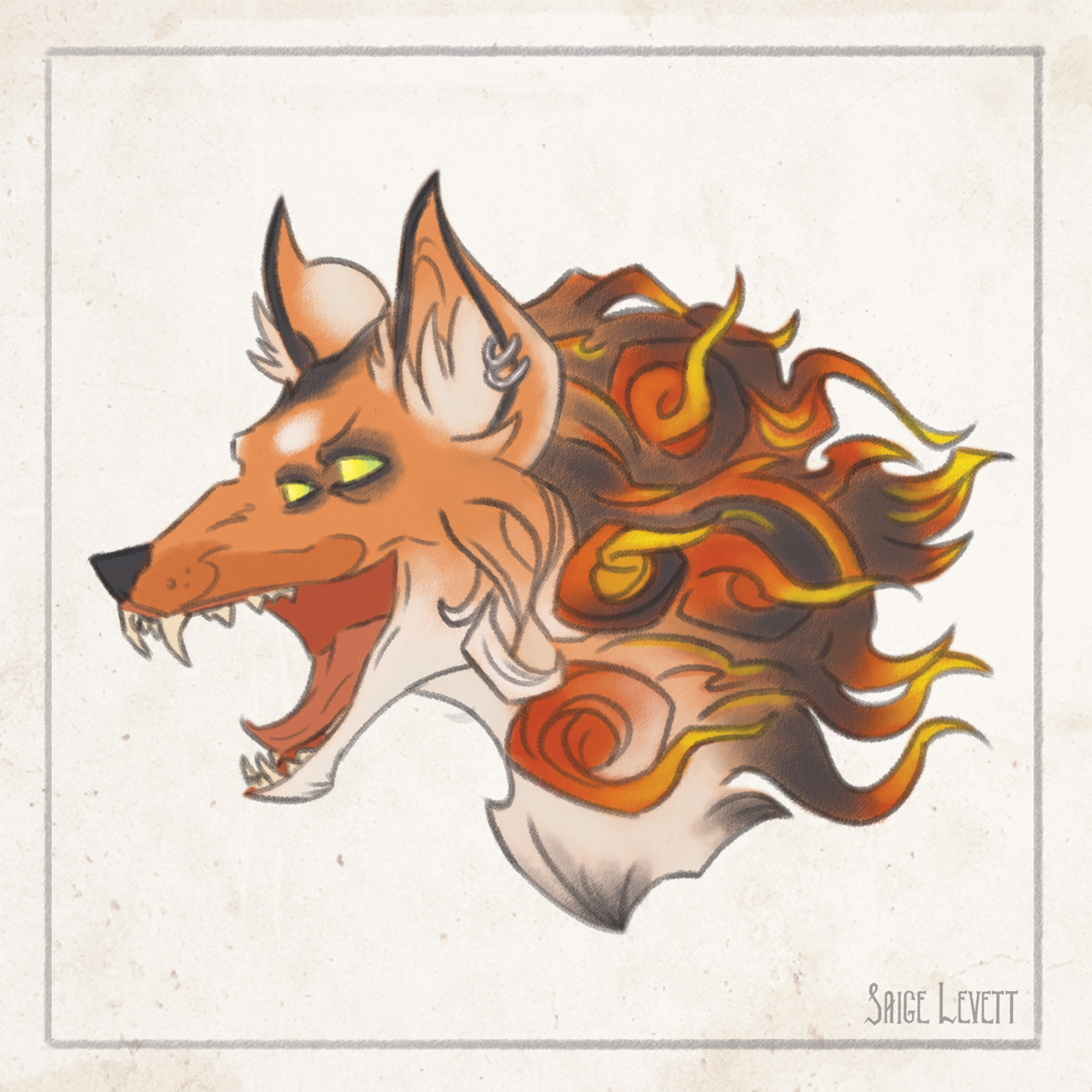 Fire Fenrir - Fine Art Print
