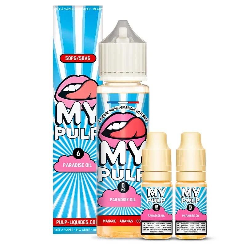 Pack 60ml Paradise Oil My PULP Mangue - Ananas - Noix de coco