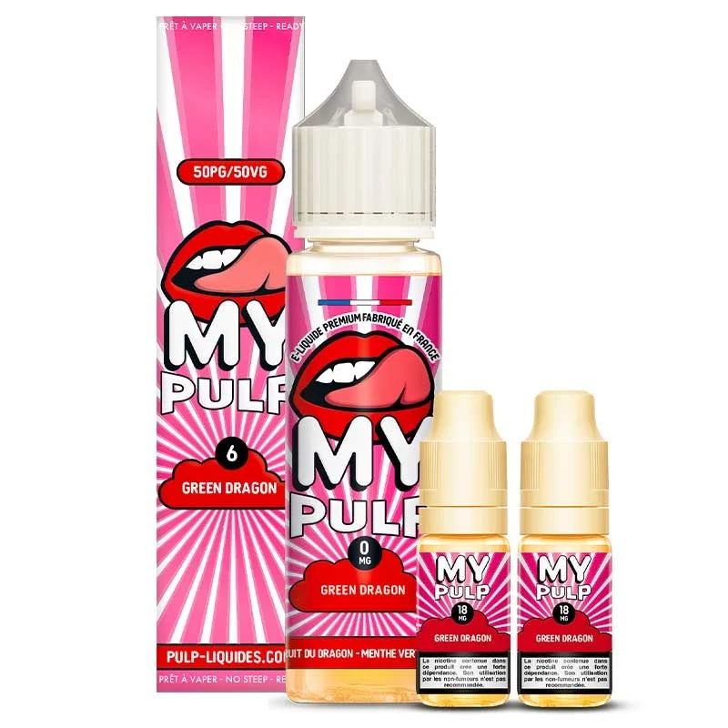 Pack 60ml Green Dragon My PULP Fruit du dragon - Menthe verte - Kiwi