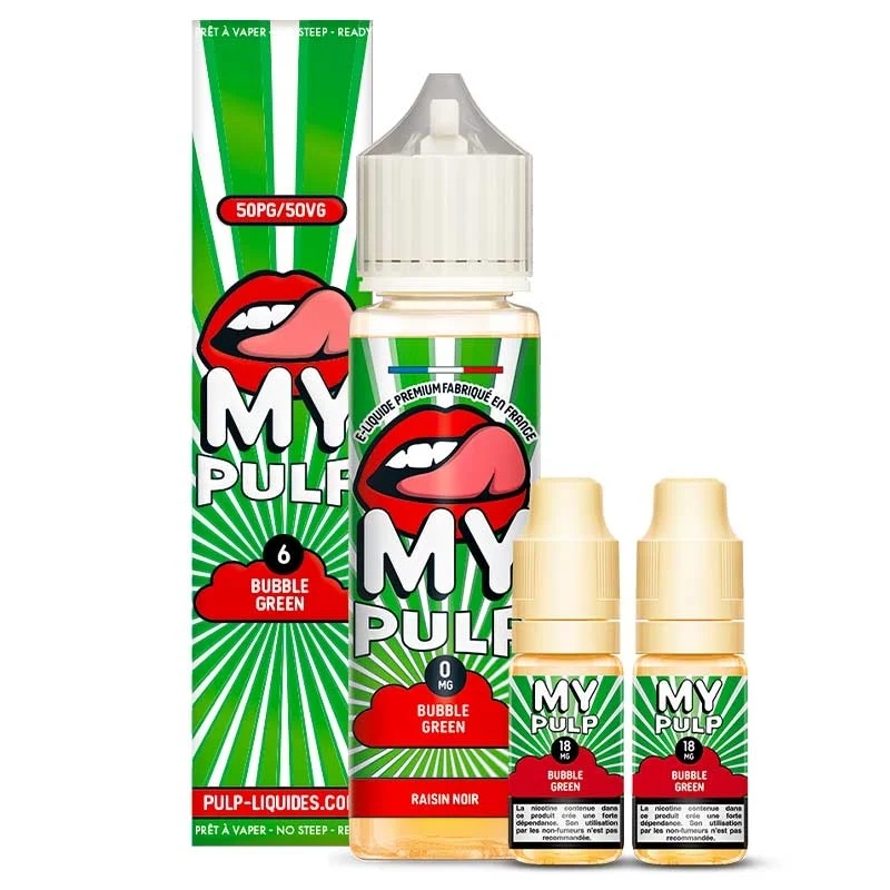 Pack 60ml Bubble Green My PULP Bubble Gum - Menthe