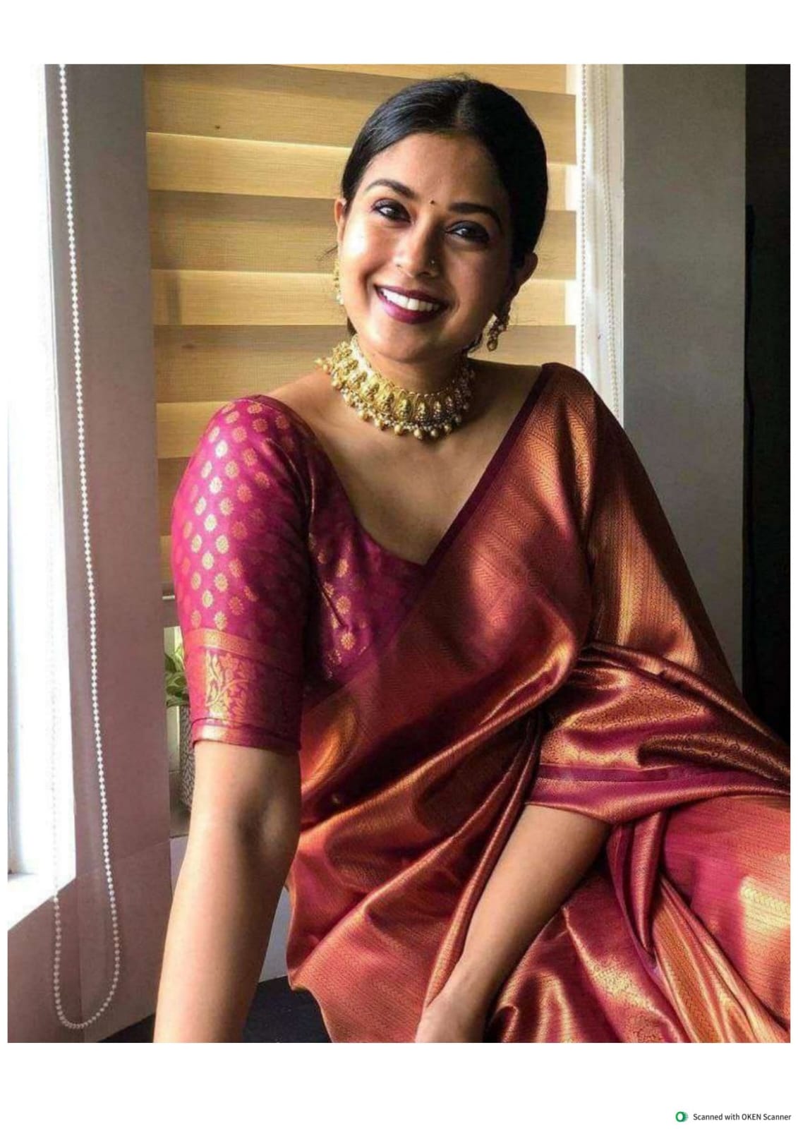 Banarasi Style Pure Silk Saree With Un-Stiched Blouse(Orange)