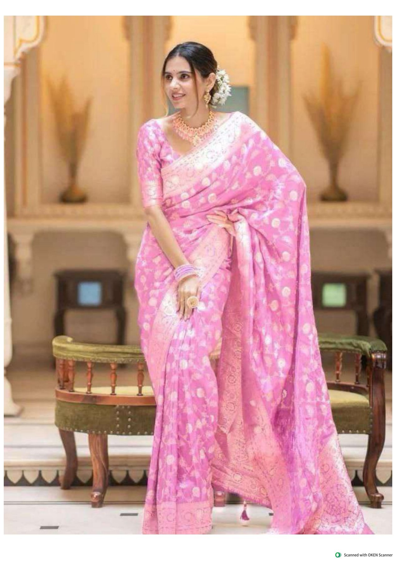 Pink Soft Banarasi Silk Saree
