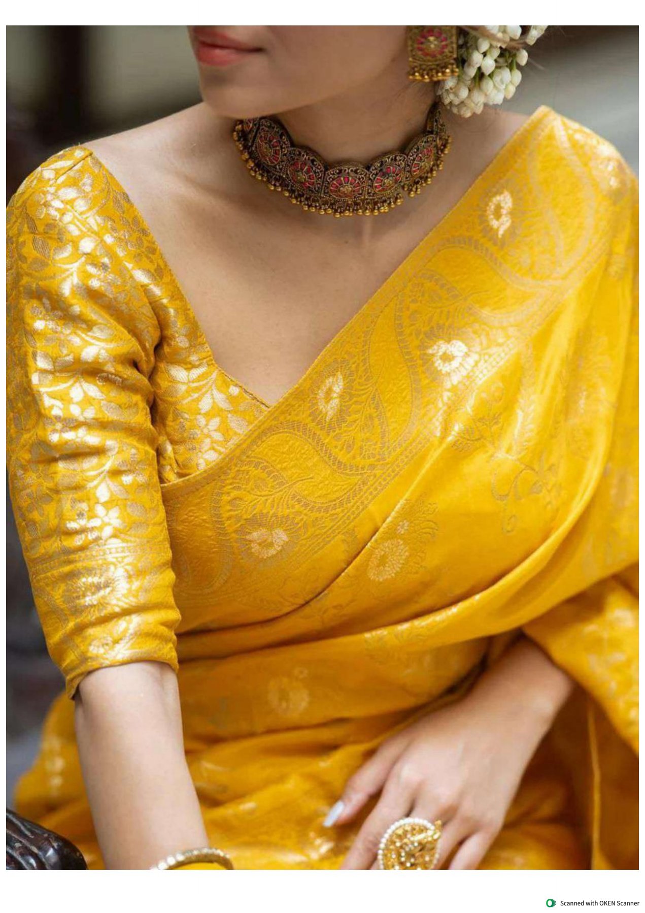 Yellow Banarasi Silk Saree