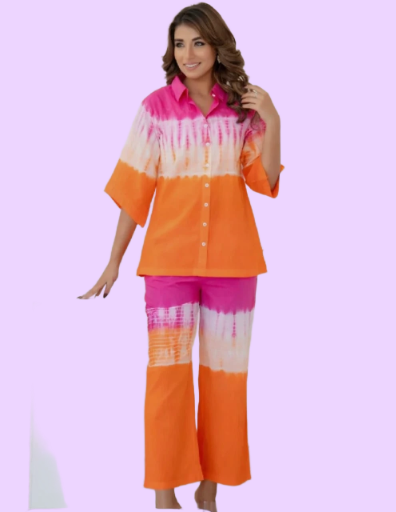 Colorful Tie-Dye cotton Co-ord Set 
