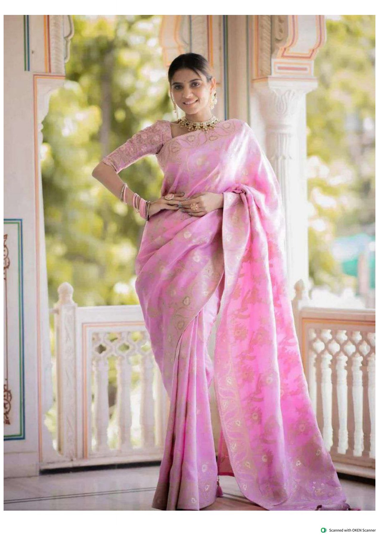 Pink Banarasi Silk Saree