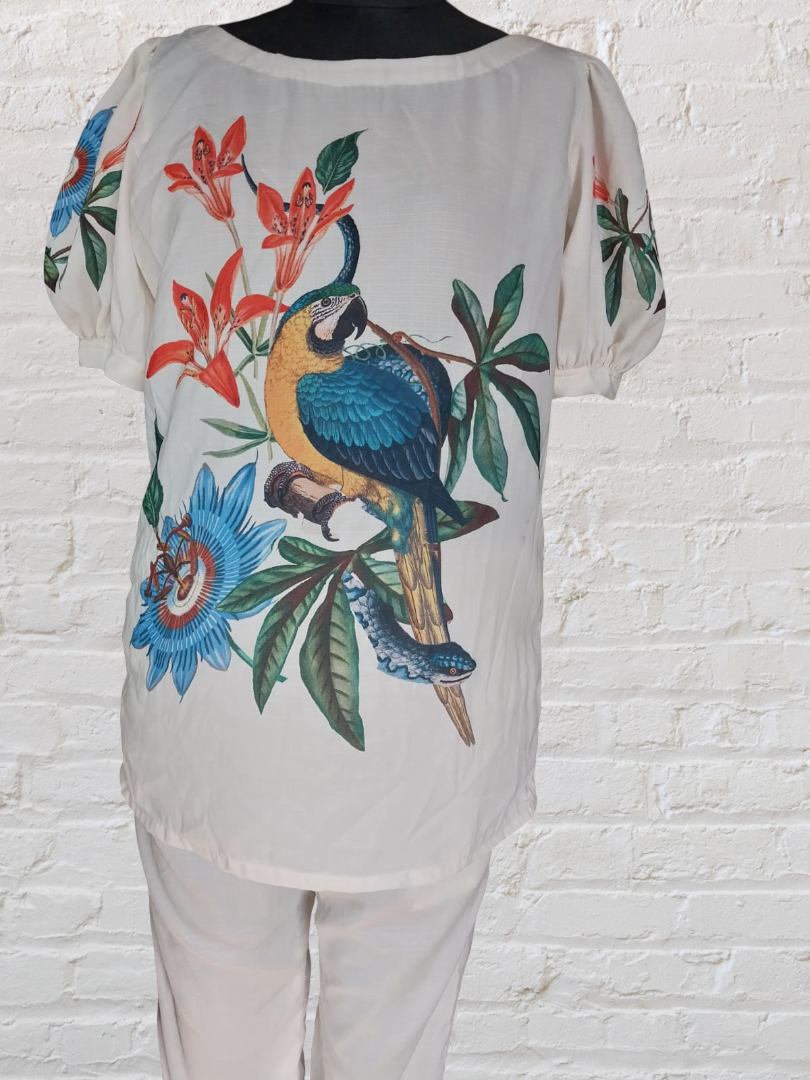 Floral Parrot Print Coord Set 