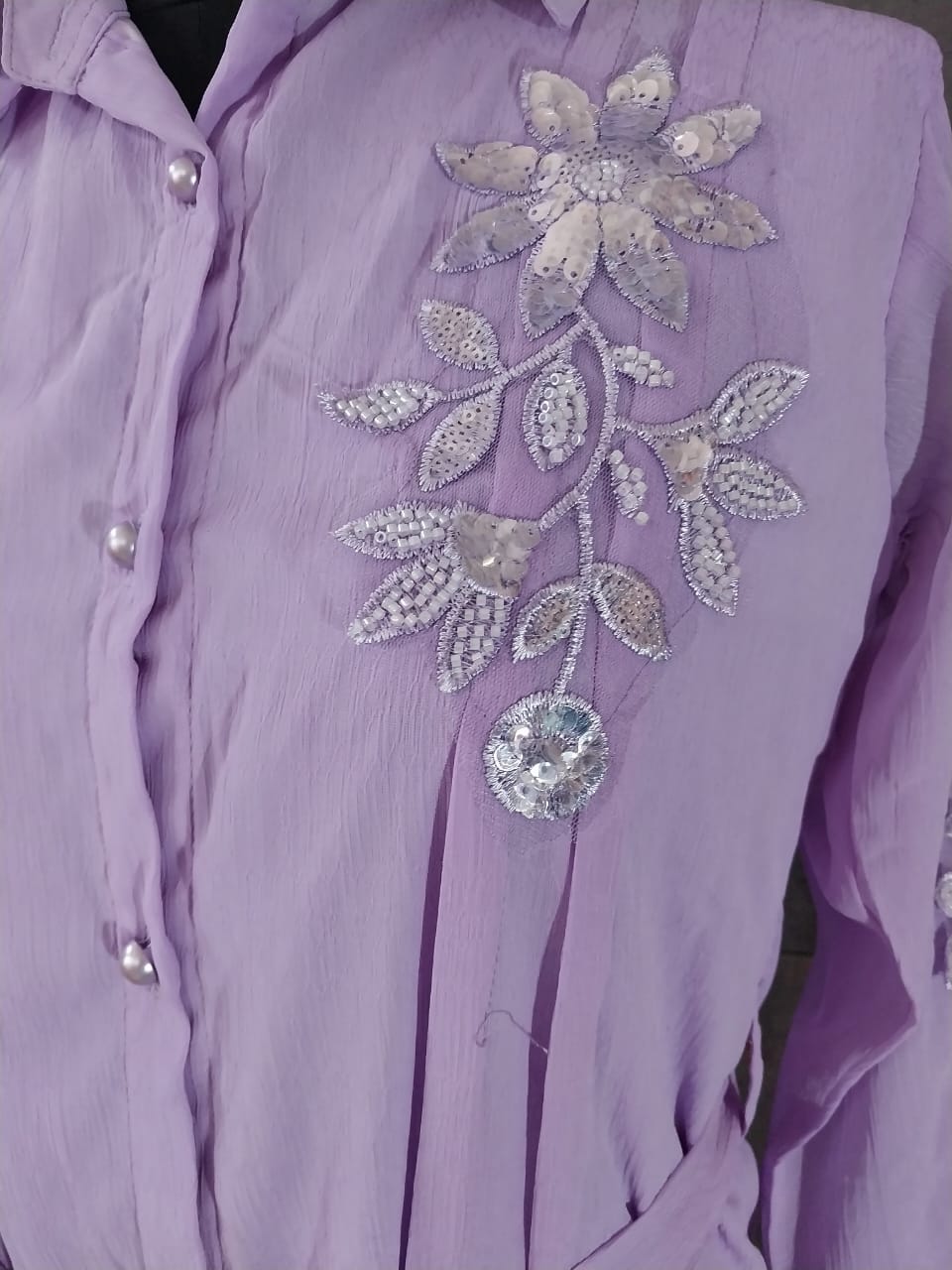 Stylish Lavender Embroidered Women’s Co-ord Set