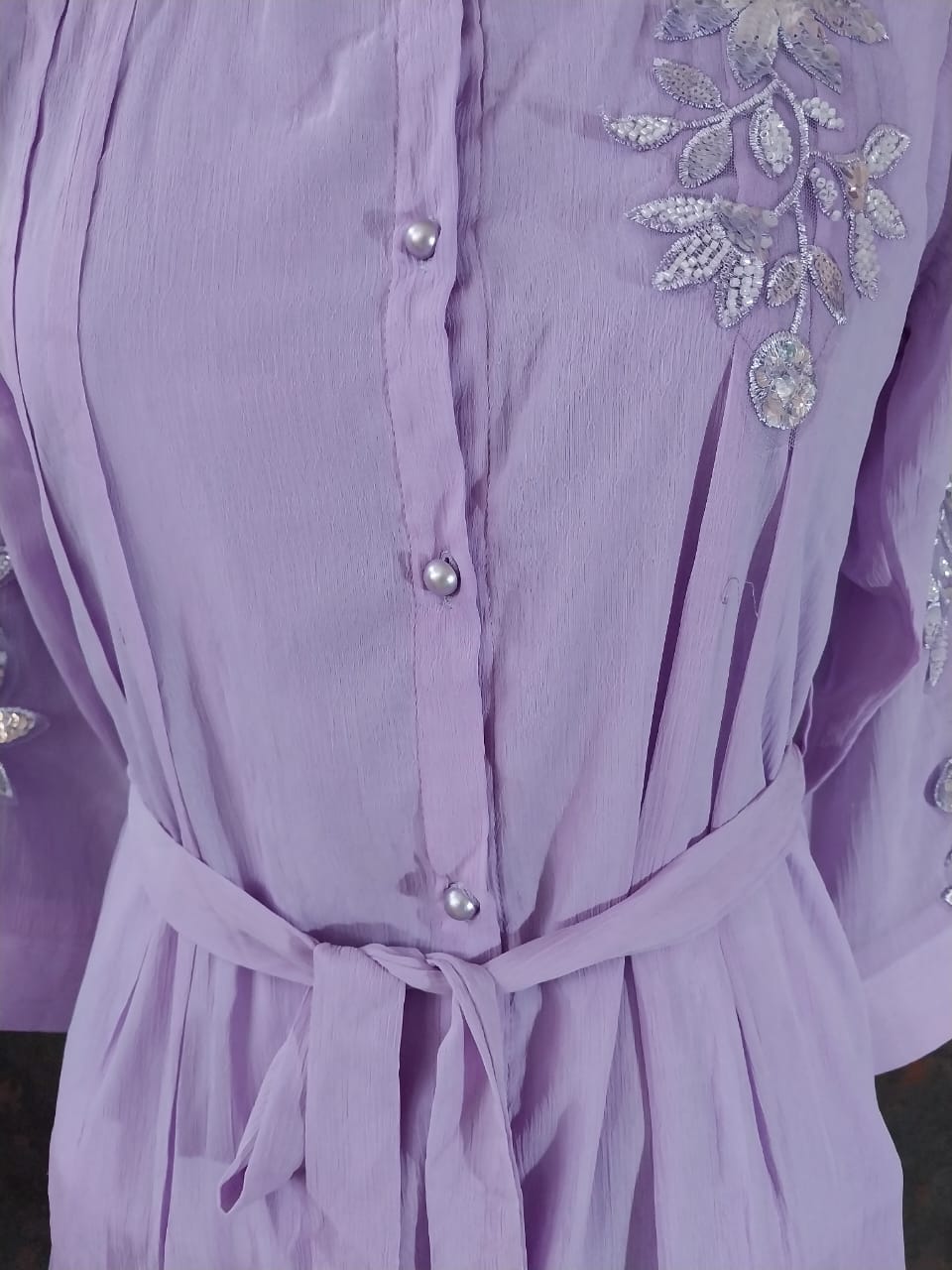 Stylish Lavender Embroidered Women’s Co-ord Set