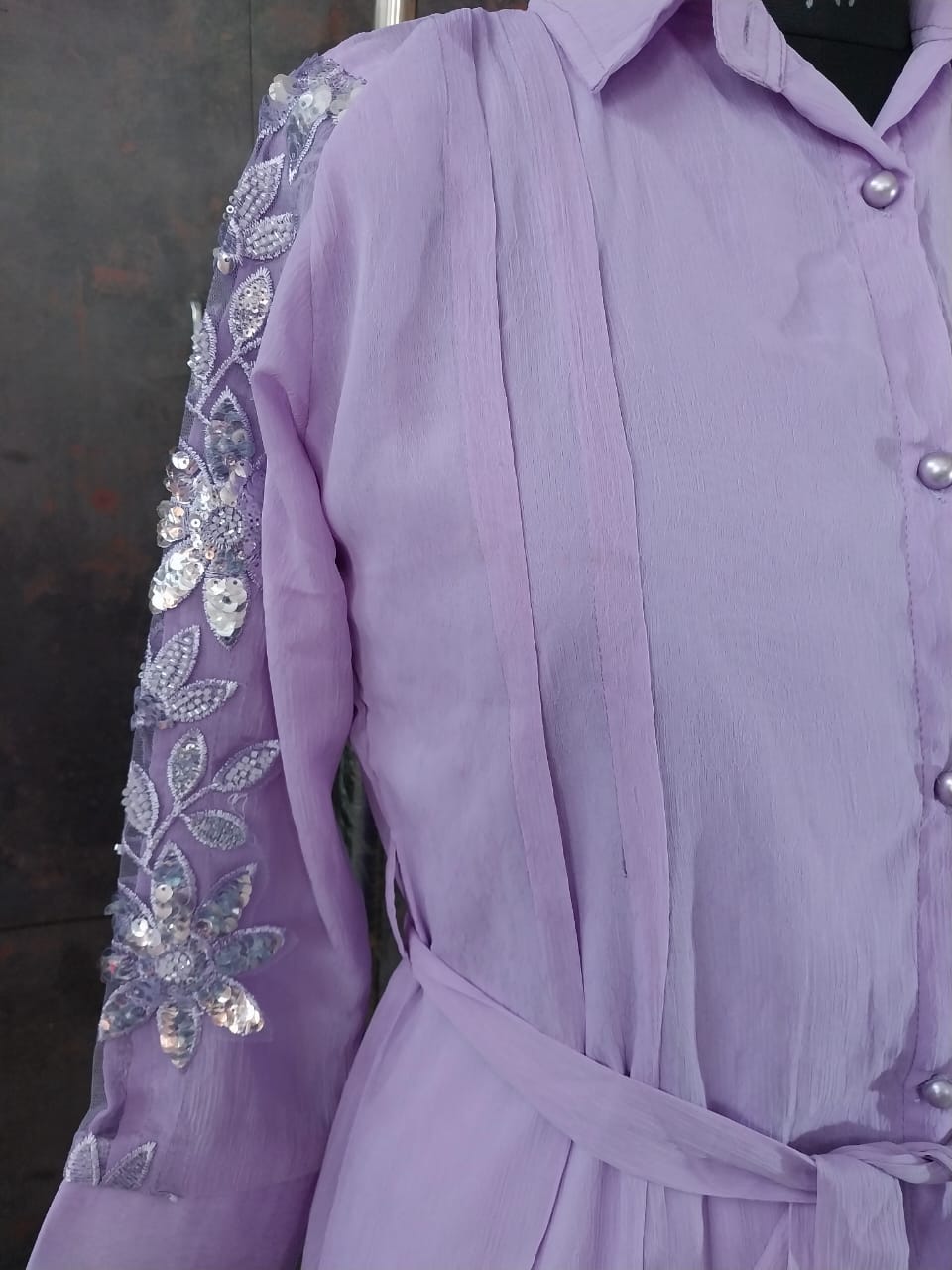 Stylish Lavender Embroidered Women’s Co-ord Set