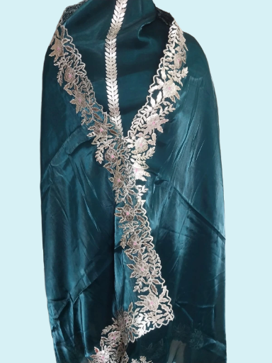 Premium Quality of Jimmy Choo. Organza Leather Work Suit With Dupatta & Bottom