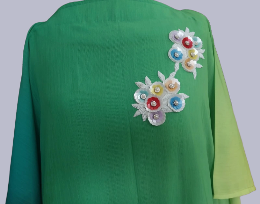 Green Embroidered Kaftan