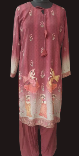 Traditional Green Kurta Set with Pant and Dupatta