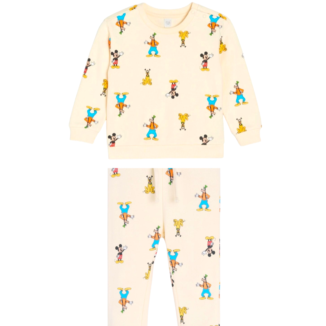 Completo Tuta Disney - Stampa All-Over Topolino, Pippo e Pluto 