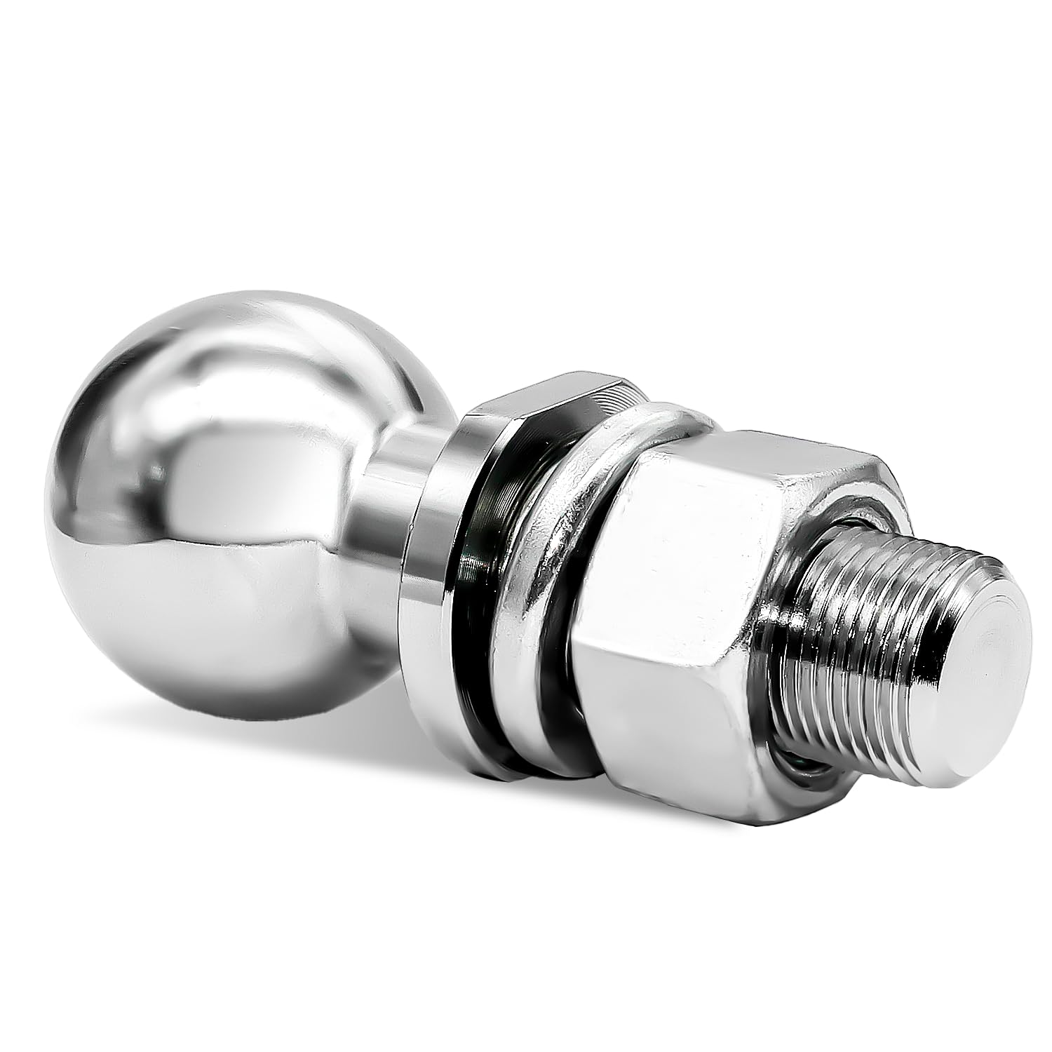 Citymons Chrome Trailer Hitch Ball, 1-7/8 Inch Diameter, 3,500 lbs, 1 x 2-Inch Shank, Universal Fit and Corrosion Resistant