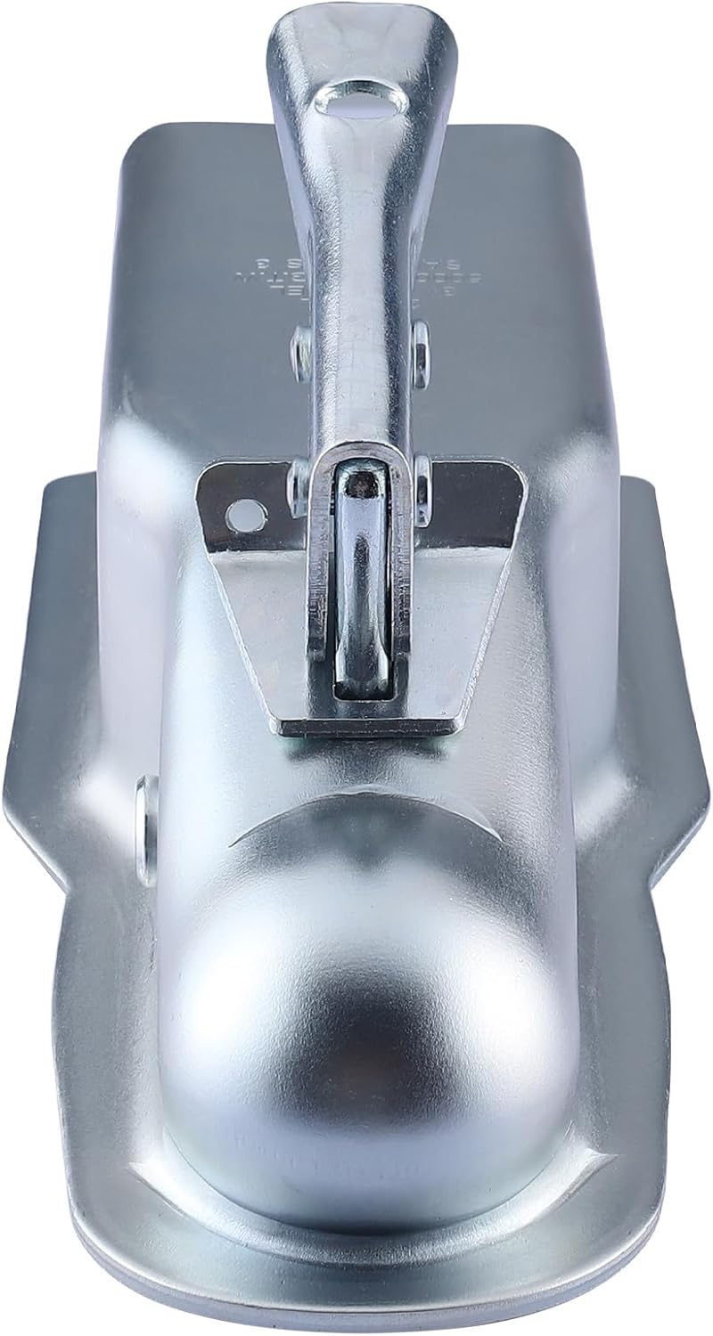 Straight Tongue Trailer Coupler for 3-Inch Channel and 2-Inch Hitch Ball,Straight Coupler 5,000 lbs Capacity