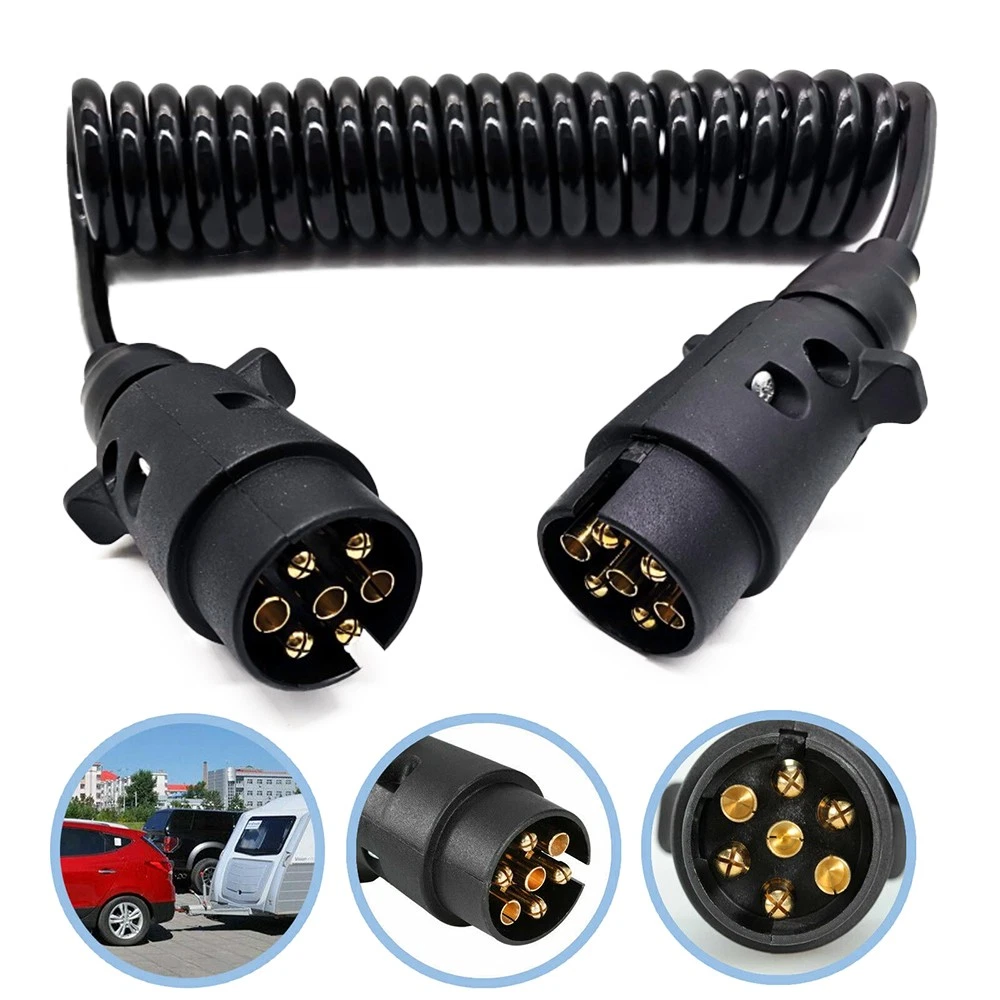 TRAILER SUZIE CURLY COIL CABLE 7 PIN TO 7 PIN CONNECTION 2.5M HIGH QUALITY