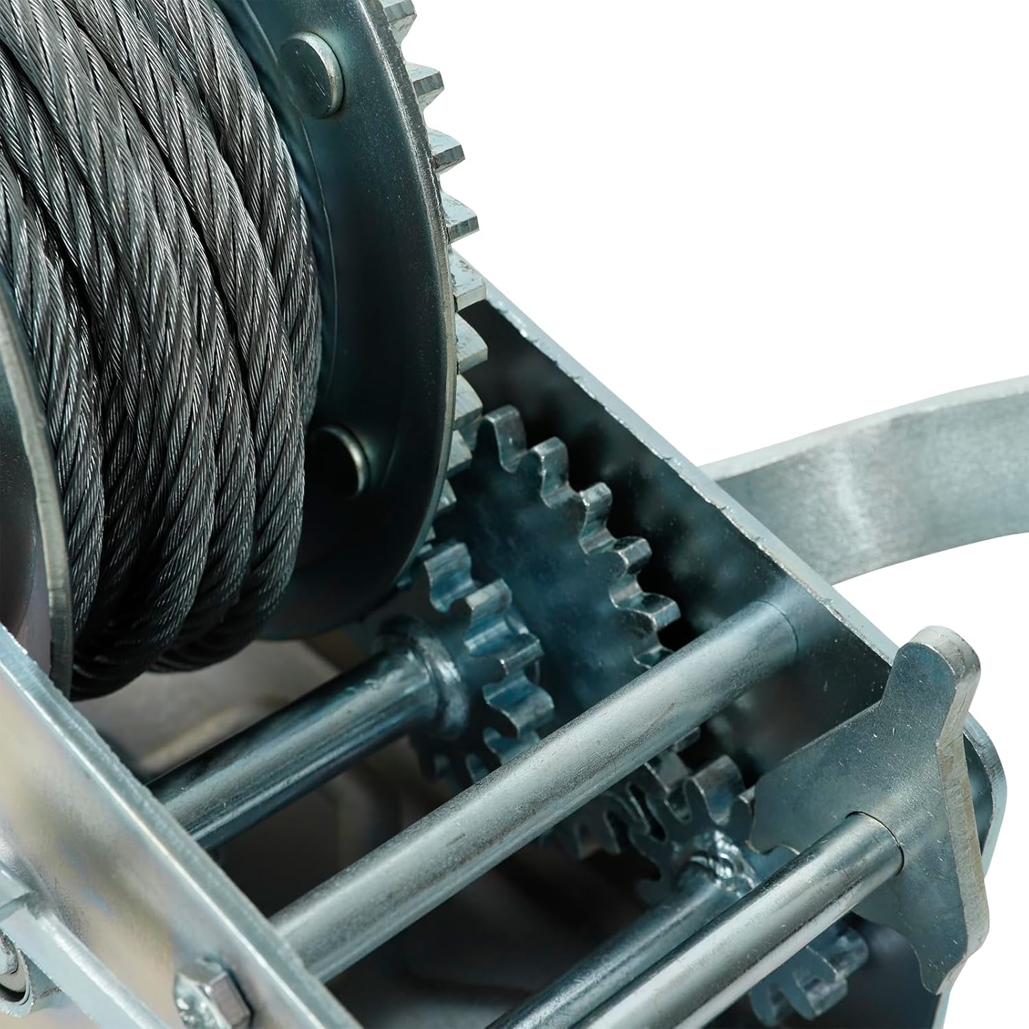 BLACKHORSE-RACING 3500 lbs Hand Winch with 33FT Cable, Hardened Steel 2 Gear Manual Crank Winch for ATV RV Boat Trailer Truck Marine Winch Heavy Duty Hand Crank Winch with Hook